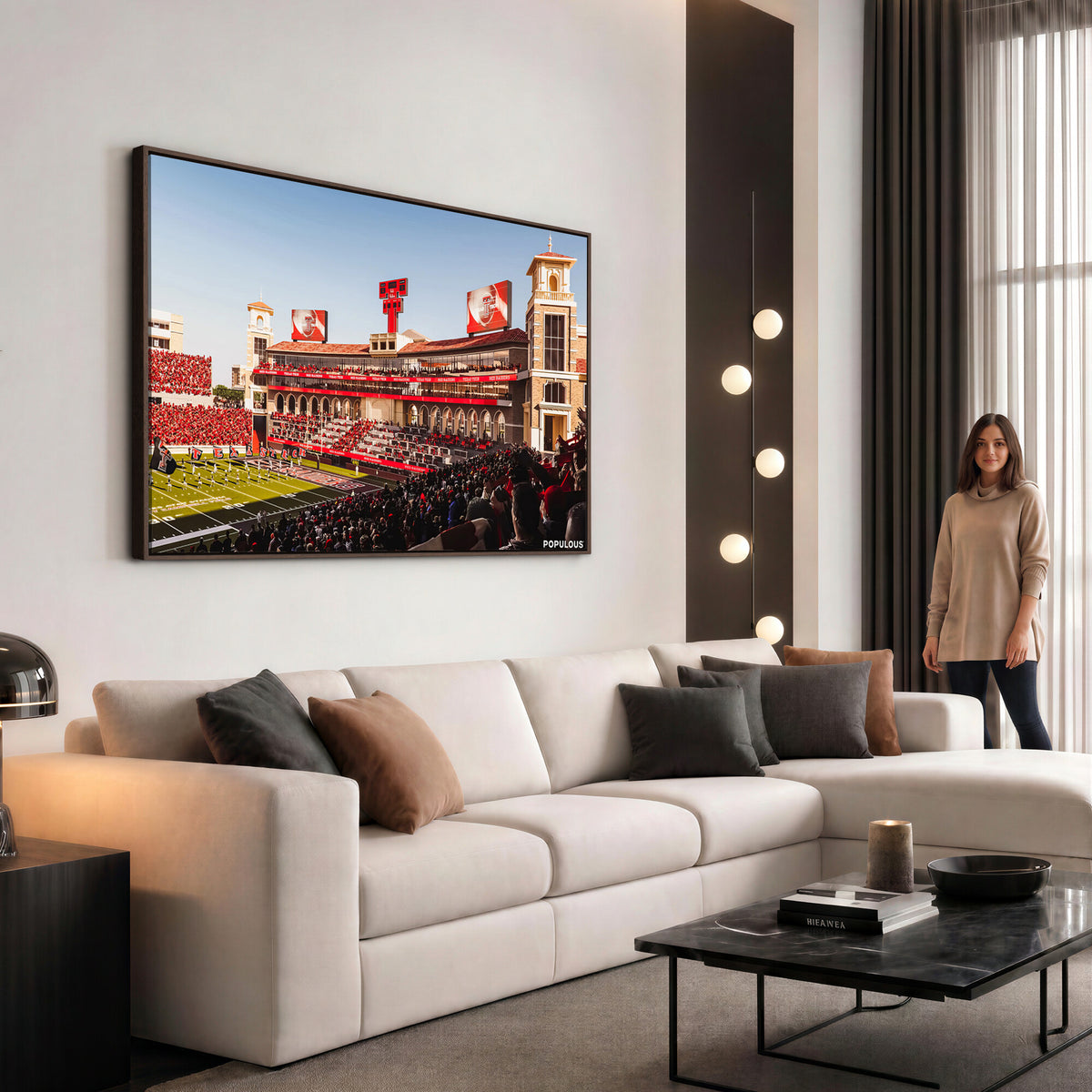 89744-PAN-FL-20X10 - Jones AT&T Stadium Texas Tech Red Raiders Wall Art | Large Att Stadium Canvas Print | College