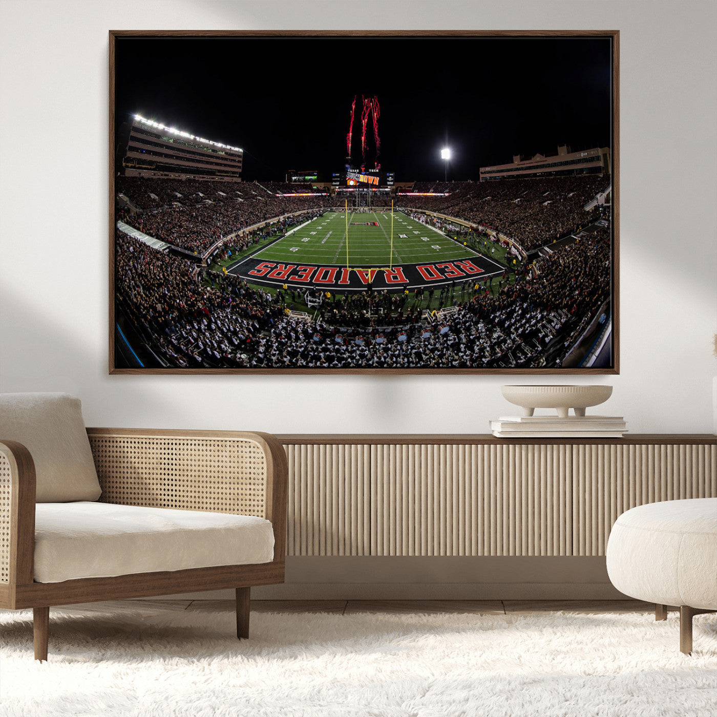 MGV-FC-36X24 - Framed Texas Tech Red Raiders Stadium Canvas, Texas Tech Red Raiders Football Team Print - Lubbock