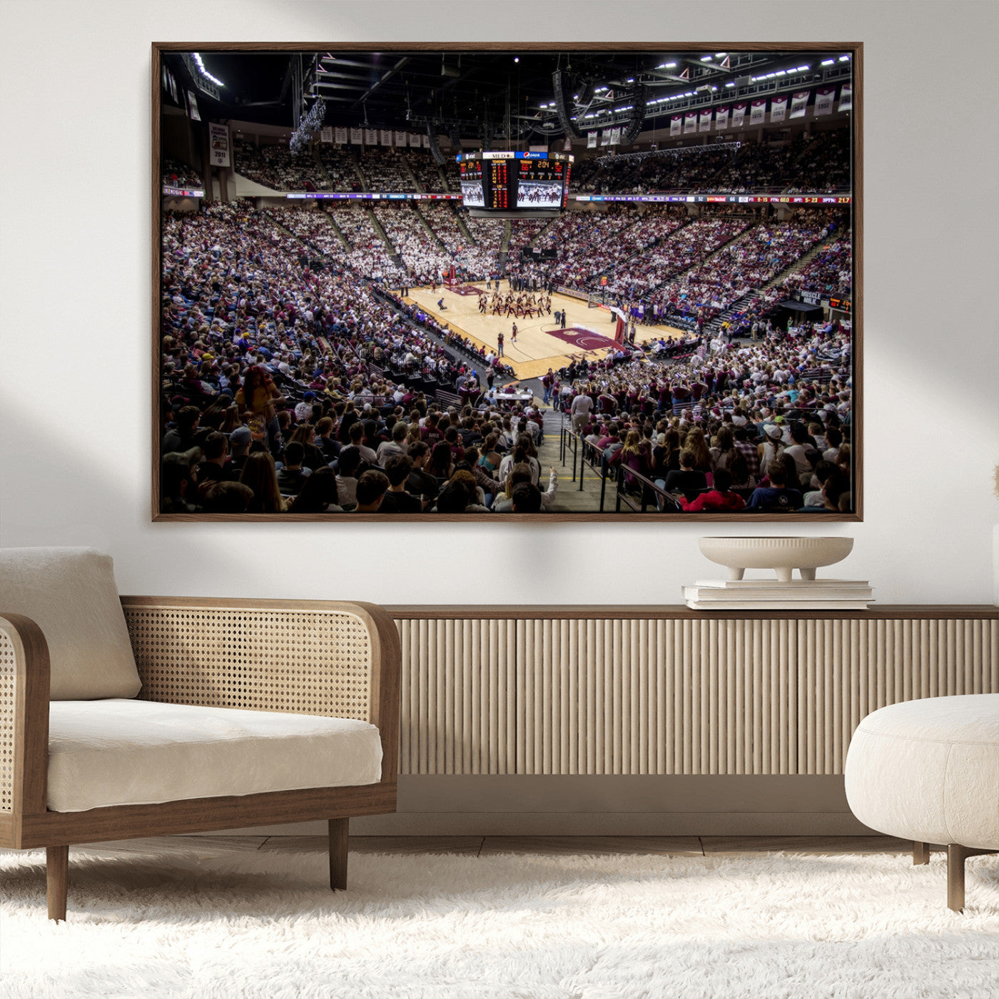 MGV-FC-36X24 - University of Nebraska Cornhuskers Basketball Team Print - Lincoln Red Arena Wall Art Canvas Print