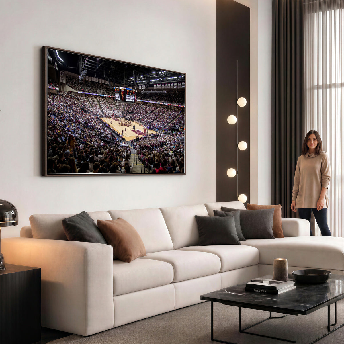 76876-MGV-CV-36X24 - University of Nebraska Cornhuskers Basketball Team Print - Lincoln Red Arena Wall Art Canvas Print