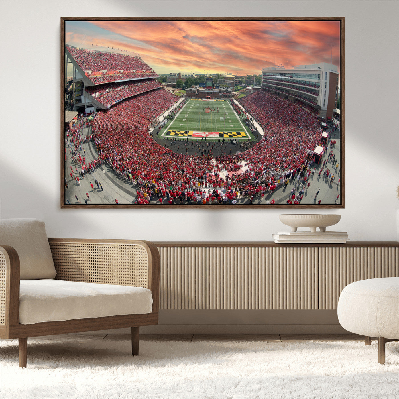 MGV-FC-36X24 - University of Maryland Terrapins Football Team Print - College Park SECU Stadium Wall Art Canvas