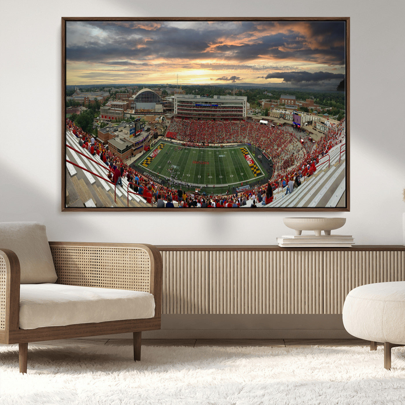 MGV-FC-36X24 - University of Maryland Terrapins Football Team Print - College Park SECU Stadium Wall Art Canvas