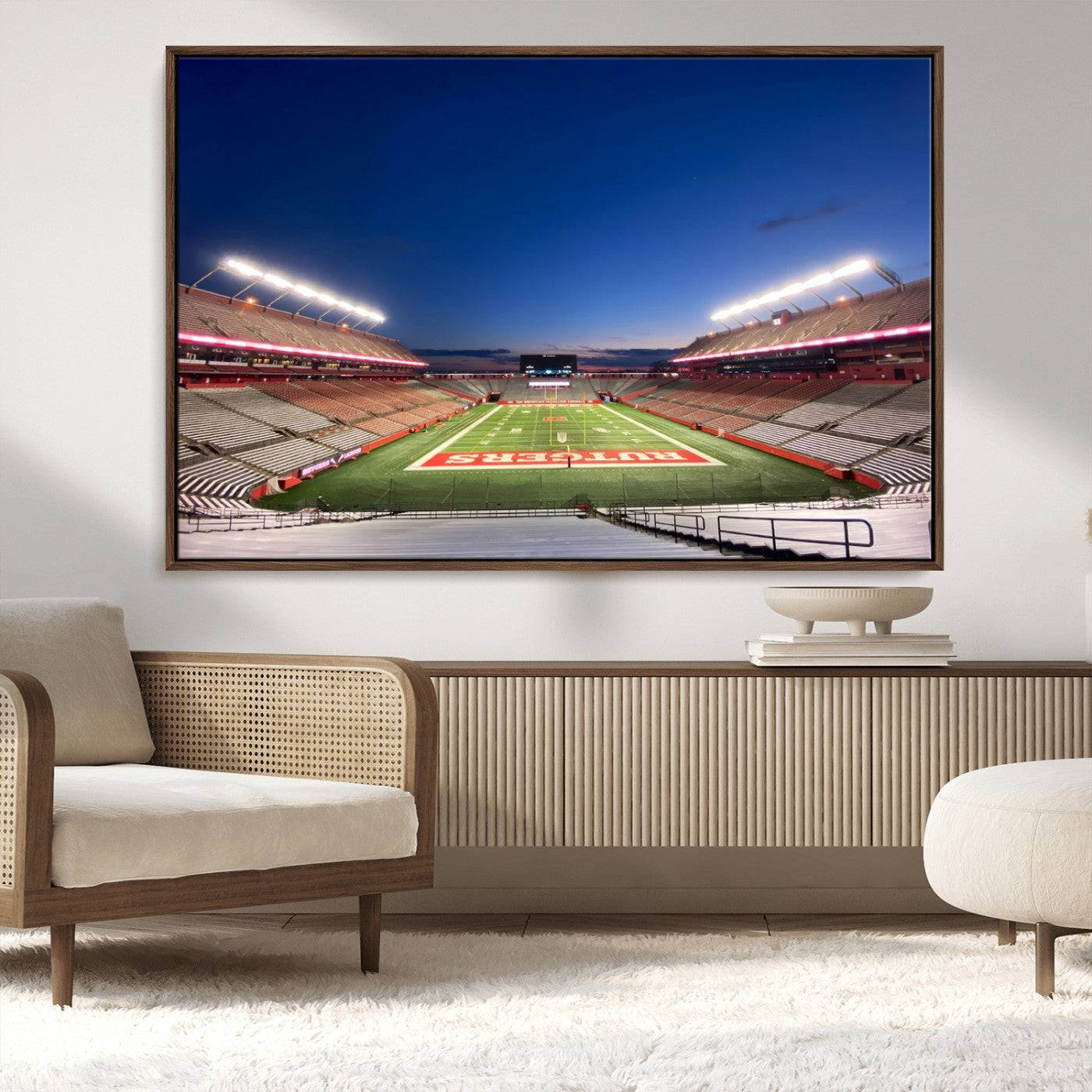 MGV-FC-36X24 - Rutgers Scarlet Knights Football Team Print - Piscataway SHI Stadium Wall Art Canvas Print