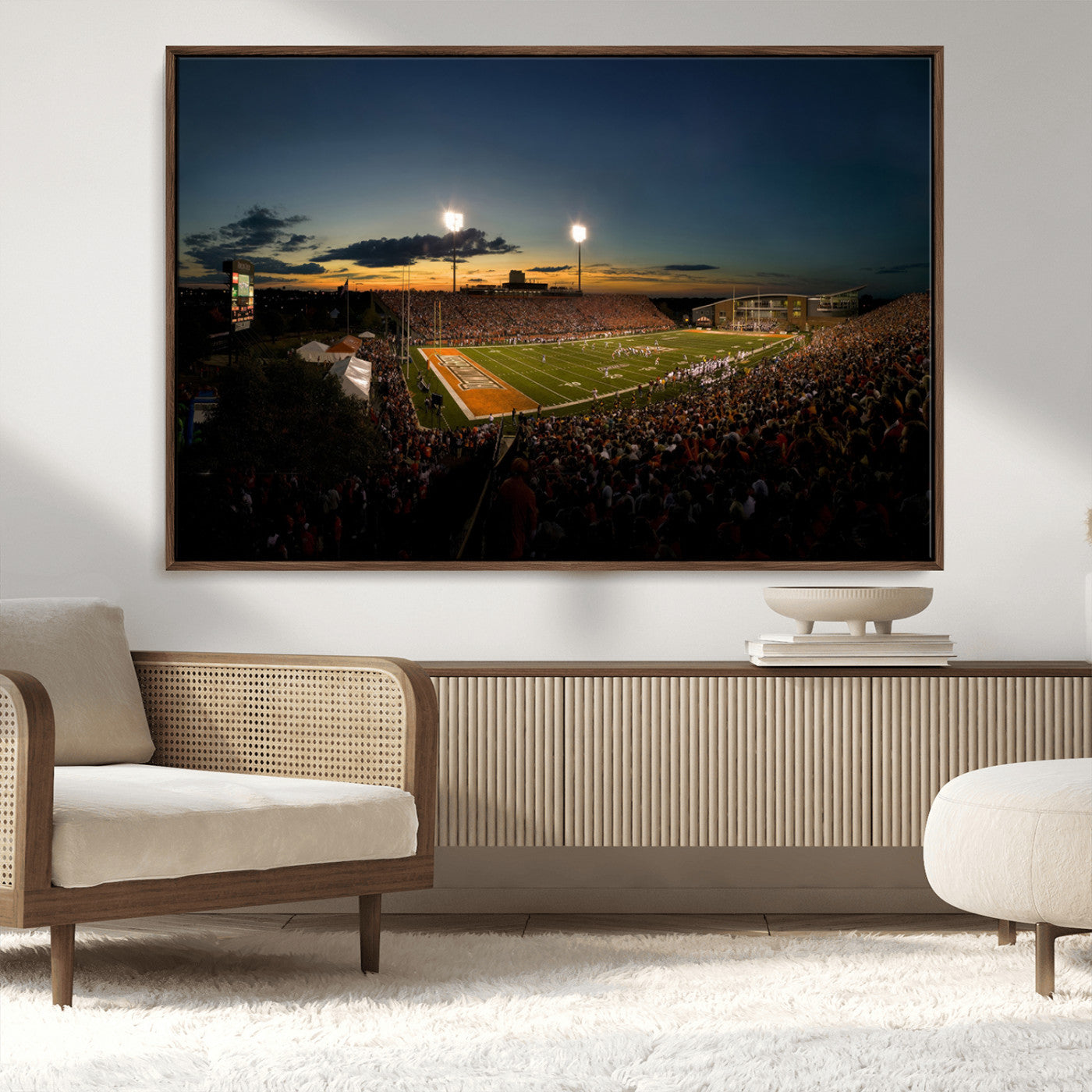 MGV-FC-36X24 - Ball State Cardinals Football Team Print - Muncie Scheumann Stadium Wall Art Canvas Print