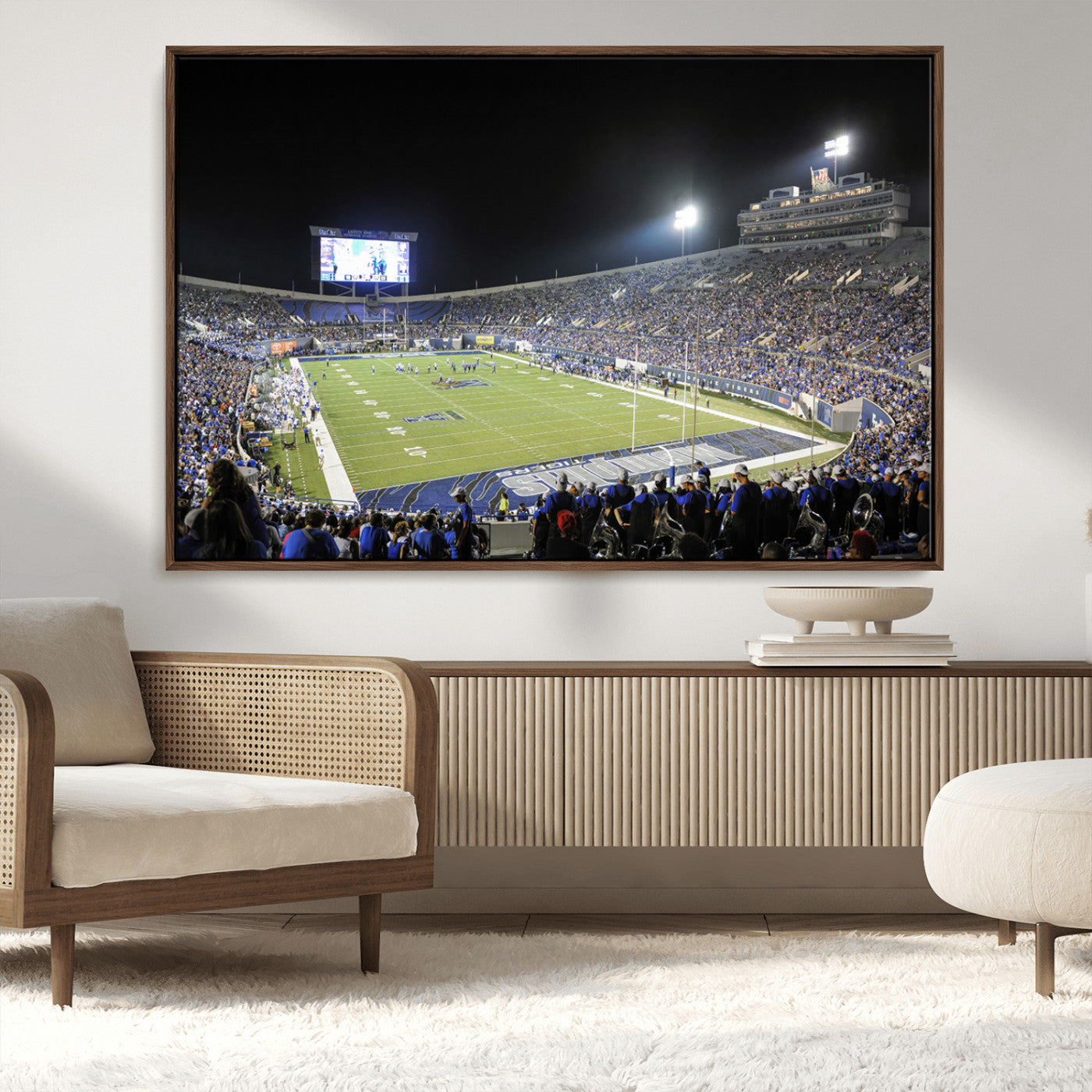 MGV-FC-36X24 - University of Memphis Tigers Football Team Print - Memphis Simmons Bank Liberty Stadium Wall Art