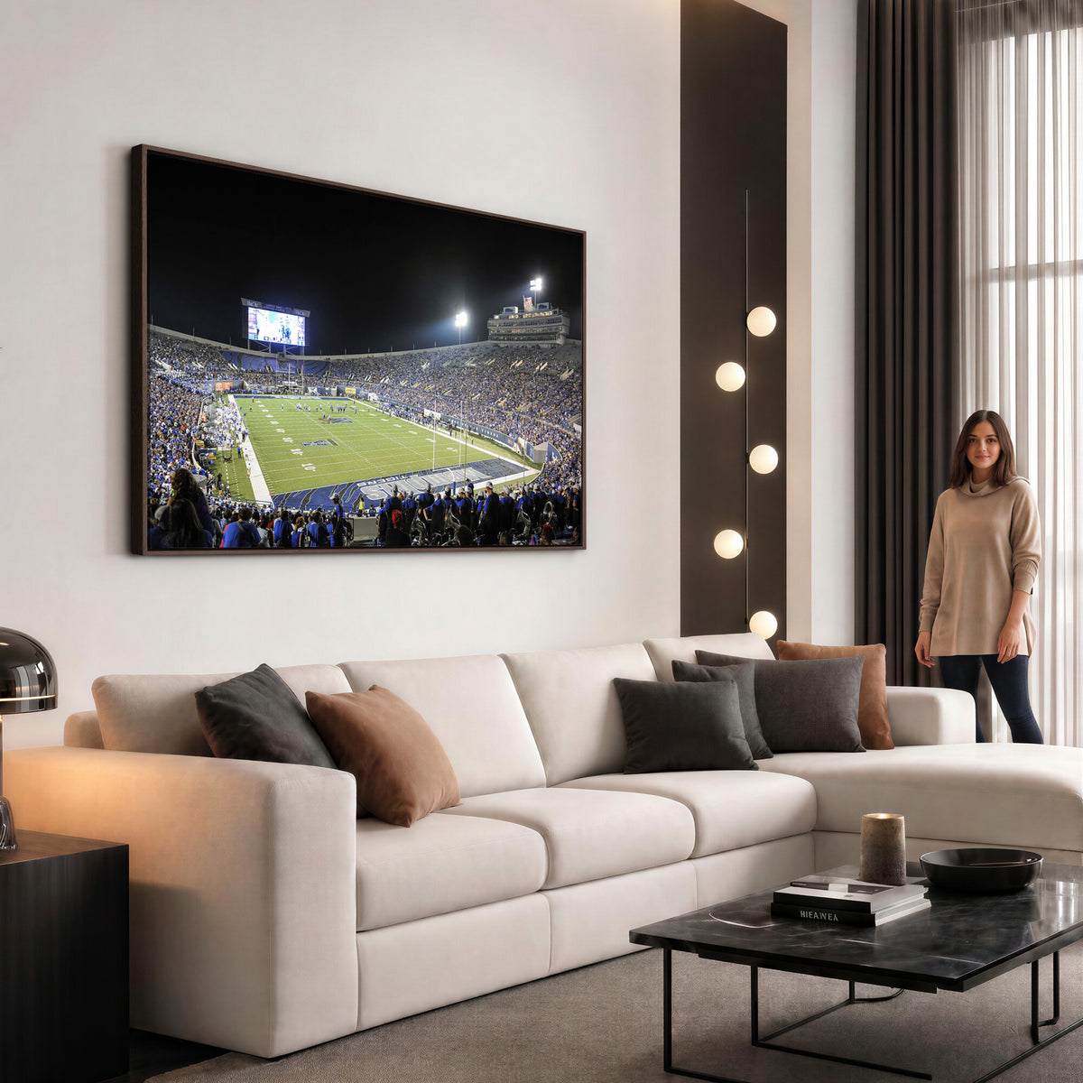 10894-PAN-FL-20X10 - University of Memphis Tigers Football Team Print - Memphis Simmons Bank Liberty Stadium Wall Art