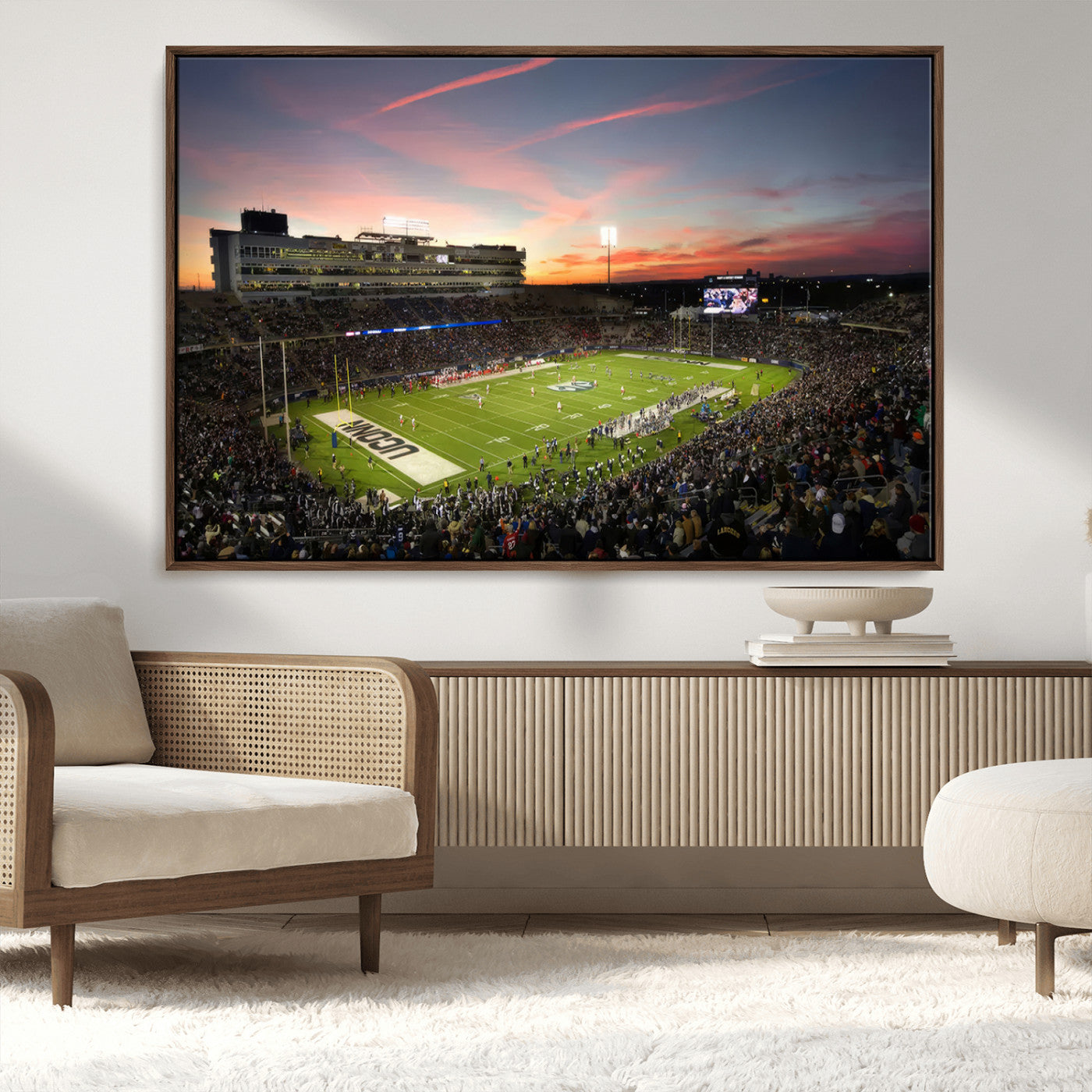 MGV-FC-36X24 - The University of Connecticut UCONN Huskies Football Team Print - East Hartford Pratt & Whitney
