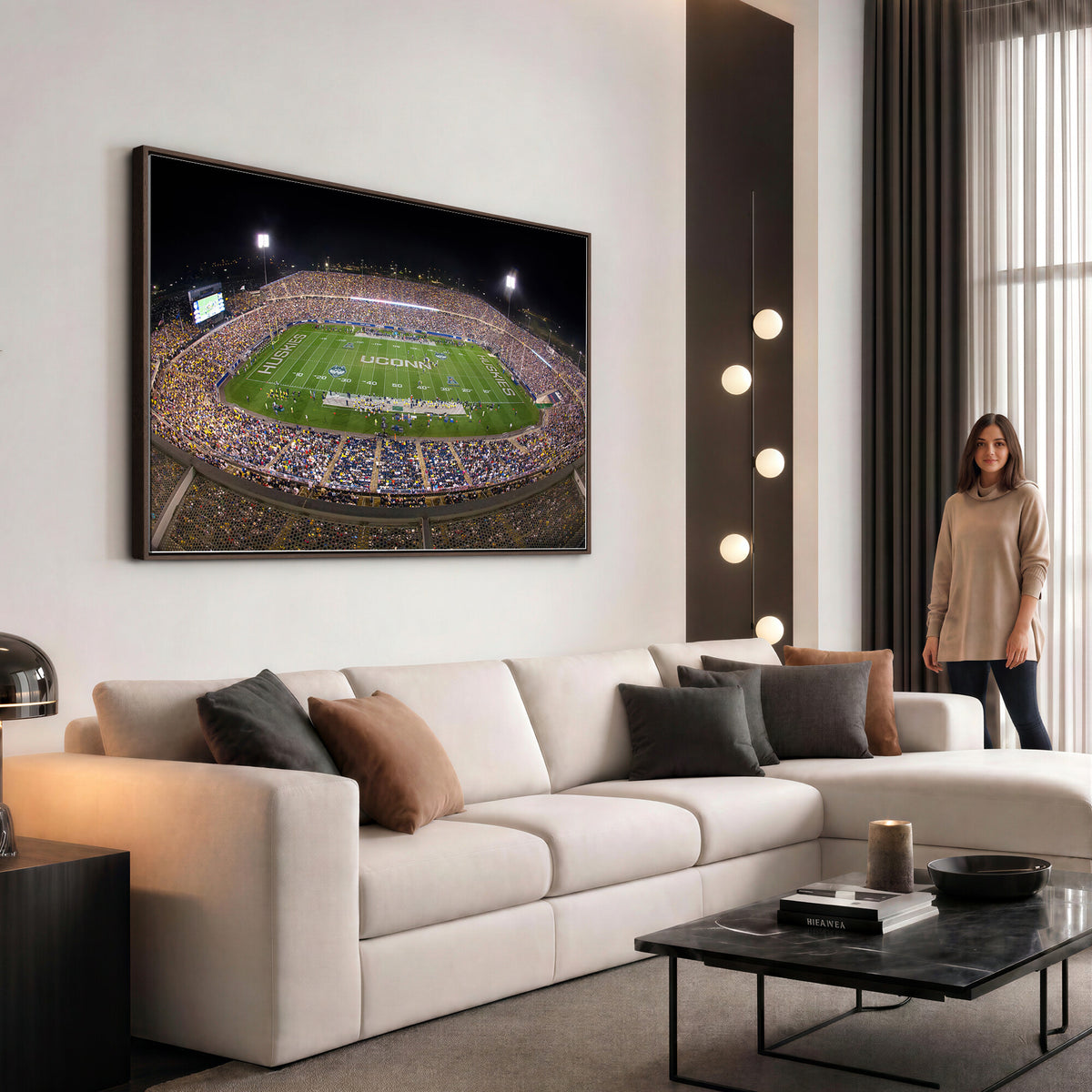 52855-MGV-CV-36X24 - The University of Connecticut UCONN Huskies Football Team Print, East Hartford