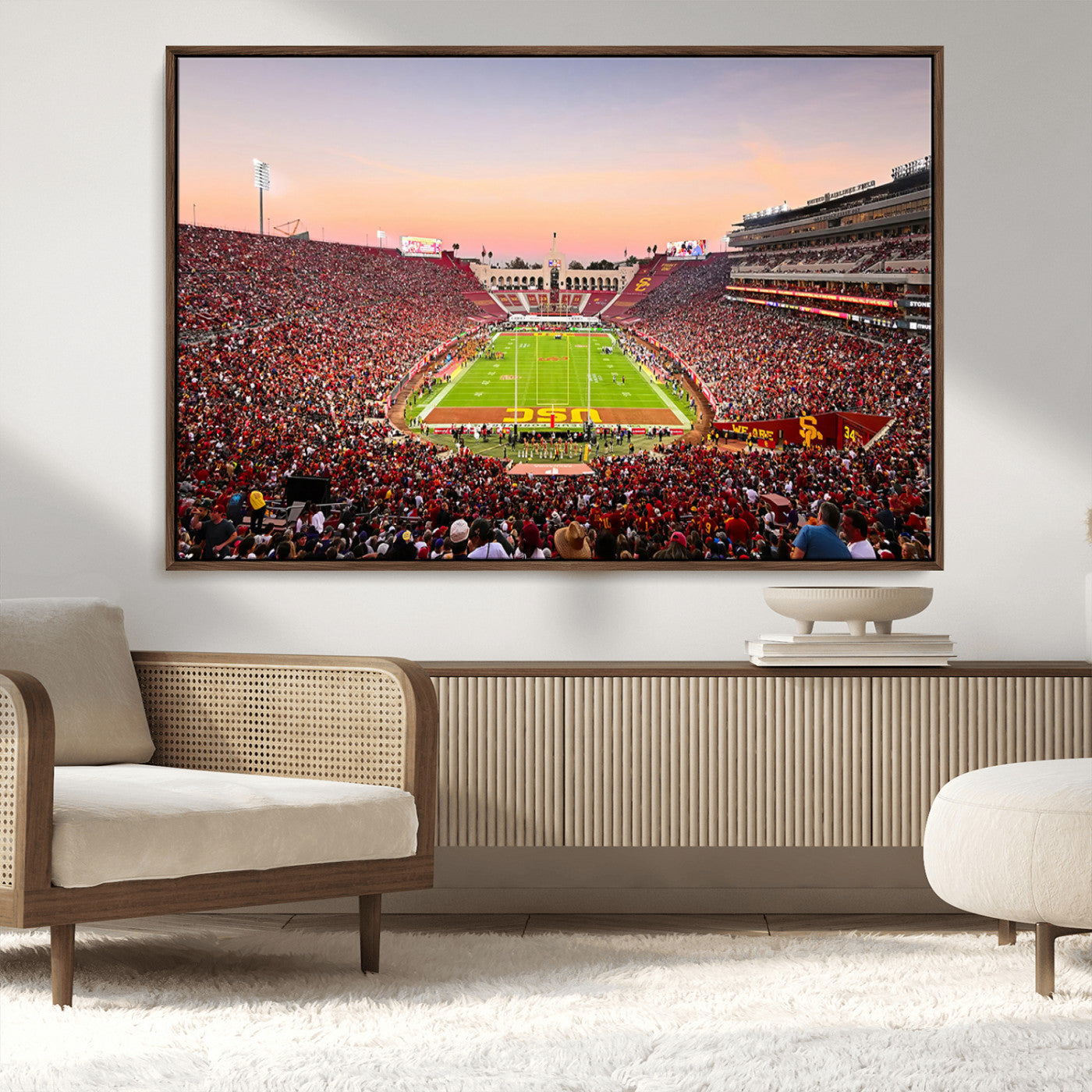 MGV-FC-36X24 - The University of Southern California USC Trojans Football Team Print - Los Angeles Memorial