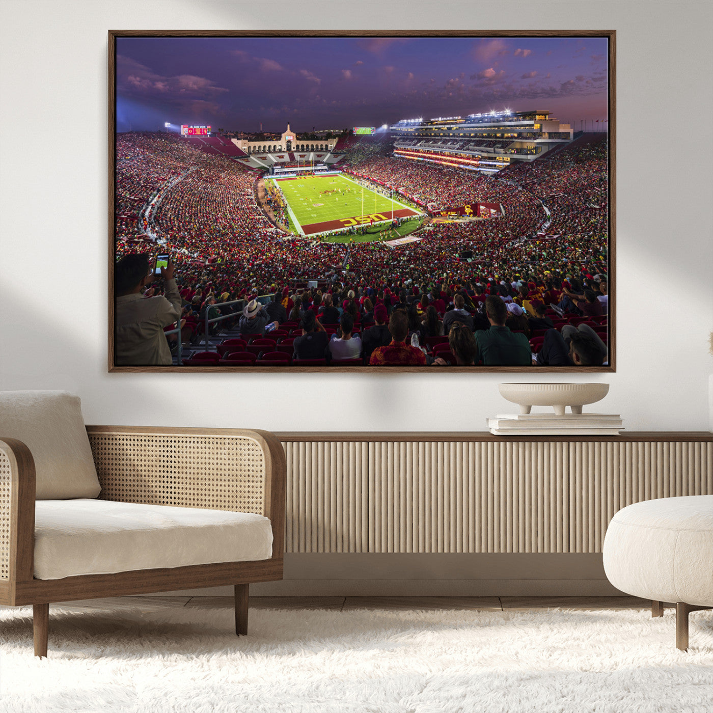 MGV-FC-36X24 - The University of Southern California USC Trojans Football Team Print - Los Angeles Memorial