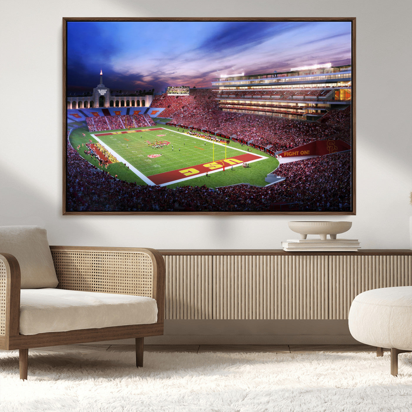 MGV-FC-36X24 - The University of Southern California USC Trojans Football Team Print - Los Angeles Memorial