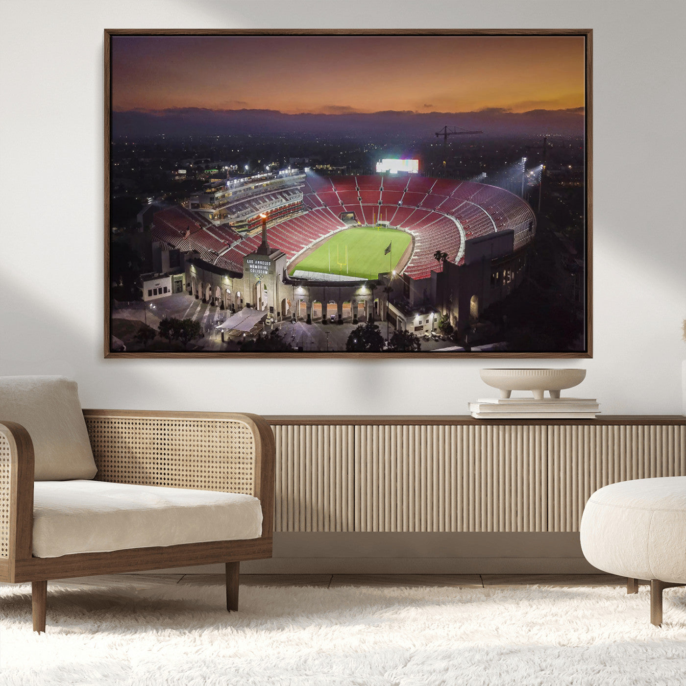 MGV-FC-36X24 - The University of Southern California USC Trojans Football Team Print - Los Angeles Memorial