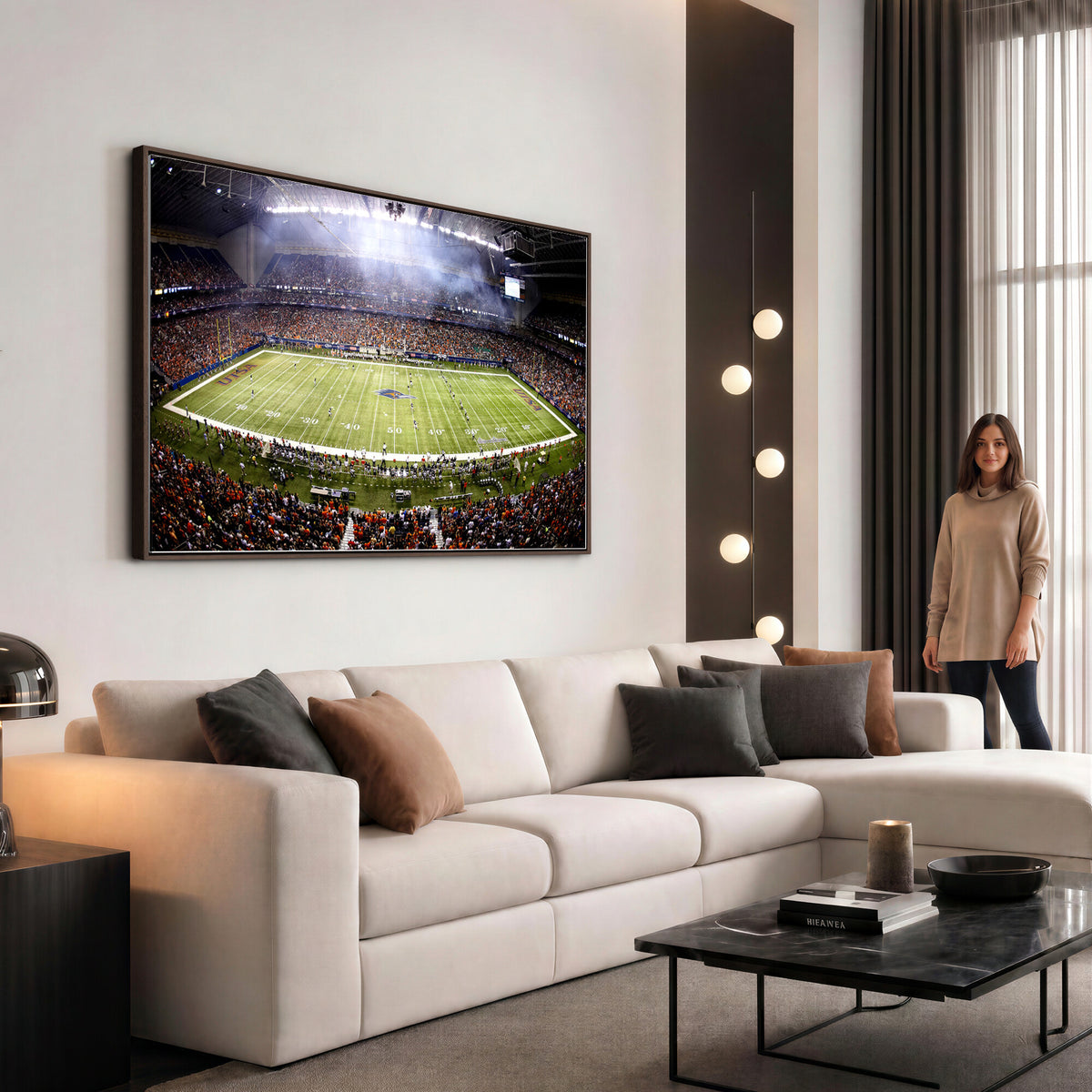 46972-MGV-CV-36X24 - The University of Texas at San Antonio Roadrunners Football Team Print, Framed and Ready to Hang