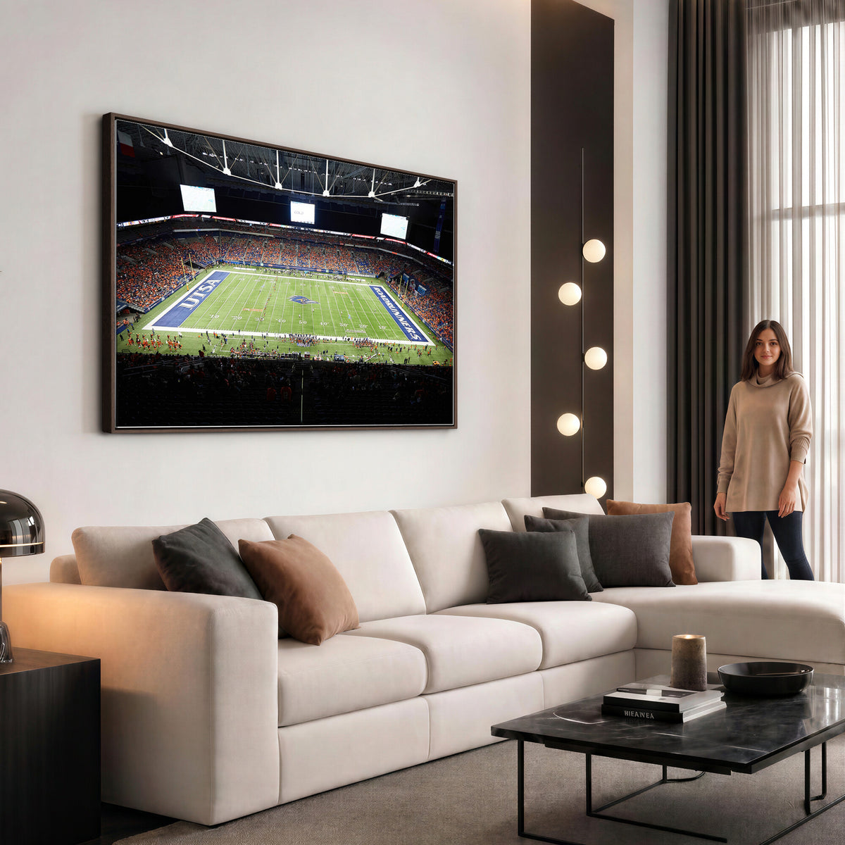 98617-MGV-CV-36X24 - The University of Texas at San Antonio Roadrunners Football Team Print, San Antonio Alamodome