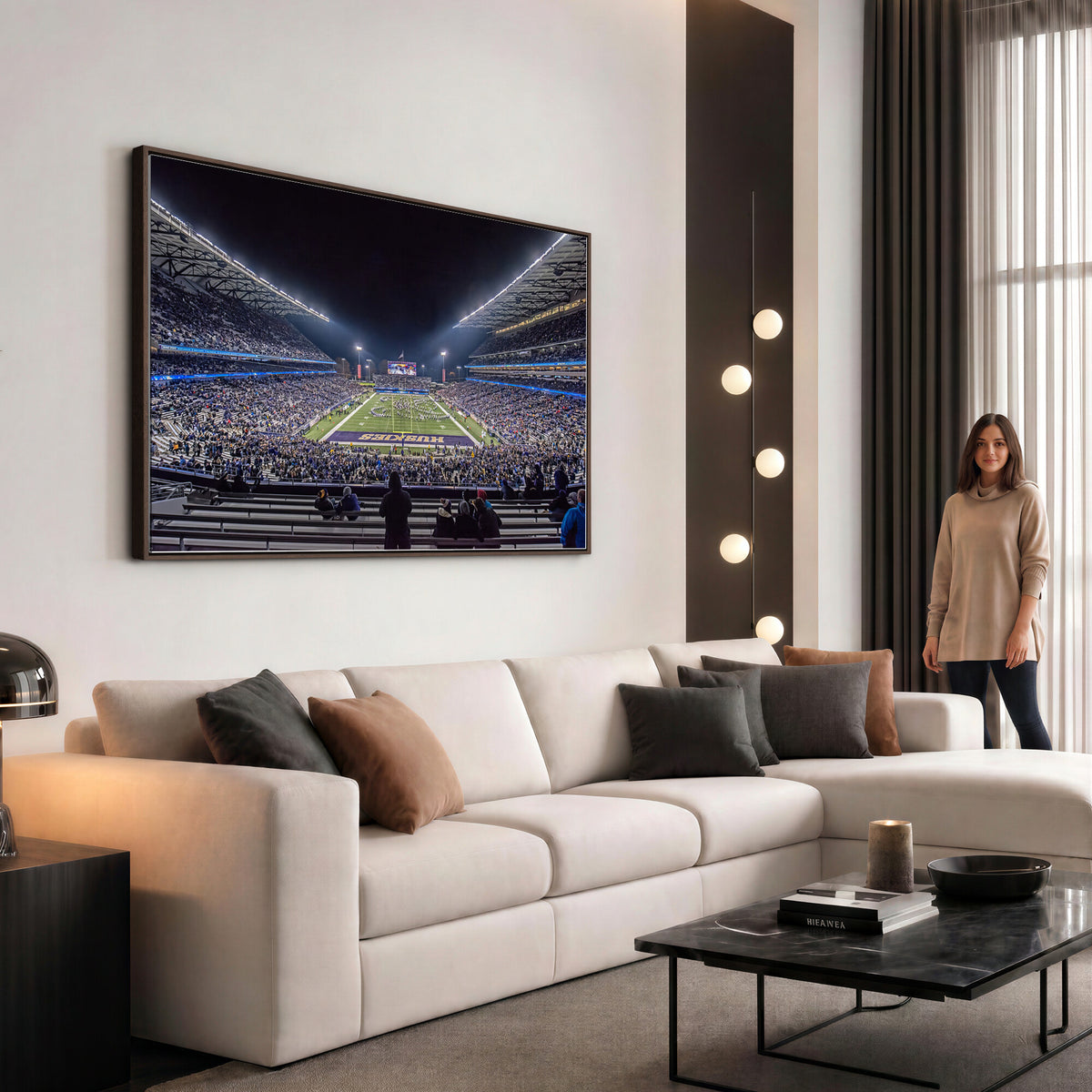 85780-MGV-CV-36X24 - The University of Washington Huskies Football Team Print, Extra Large Game Room Wall Decor