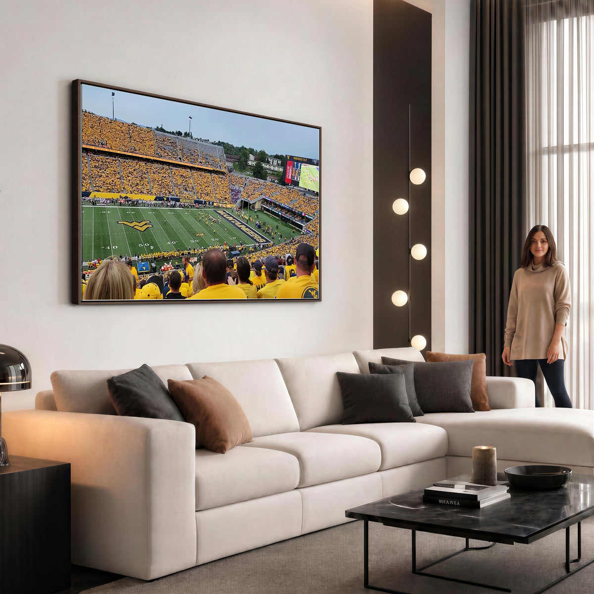 18056-MGV-CV-36X24 - Puskar Stadium Canvas Print Wall Art, Morgantown Print