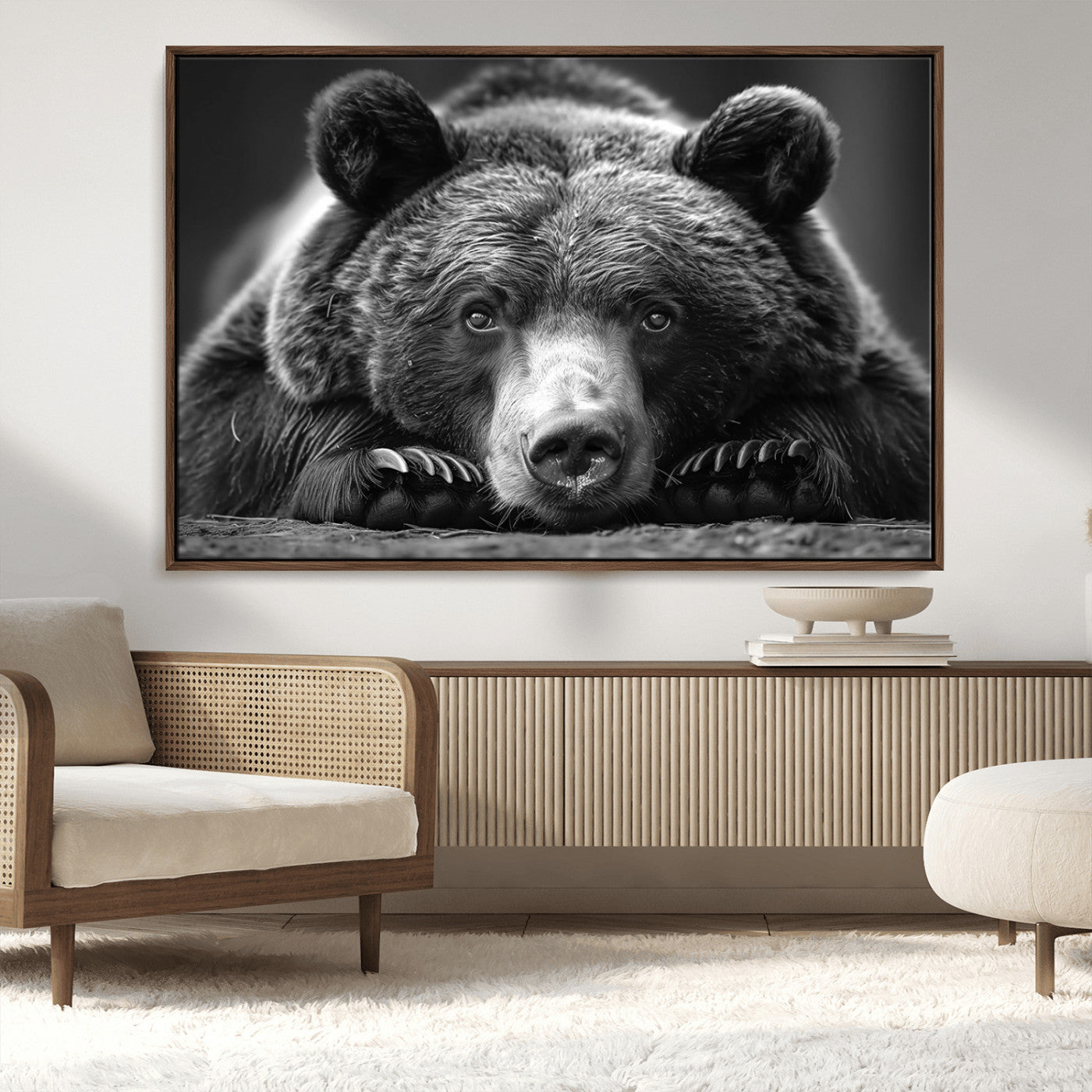 MGV-FC-36X24 - Resting Grizzly 399 Bear Canvas Print | Ready to Hang Wall Art | Rustic Cabin & Farmhouse Decor |