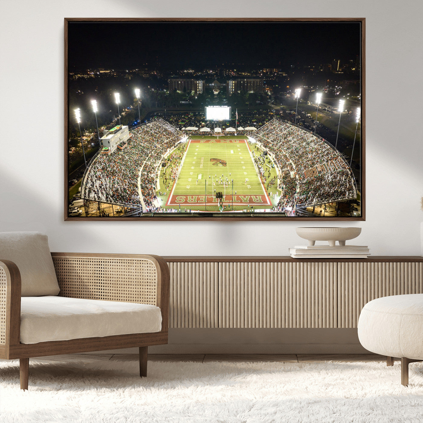 MGV-FC-36X24 - Florida A&M Rattlers Football Team Print - Tallahassee Bragg Memorial Stadium Wall Art Canvas Print