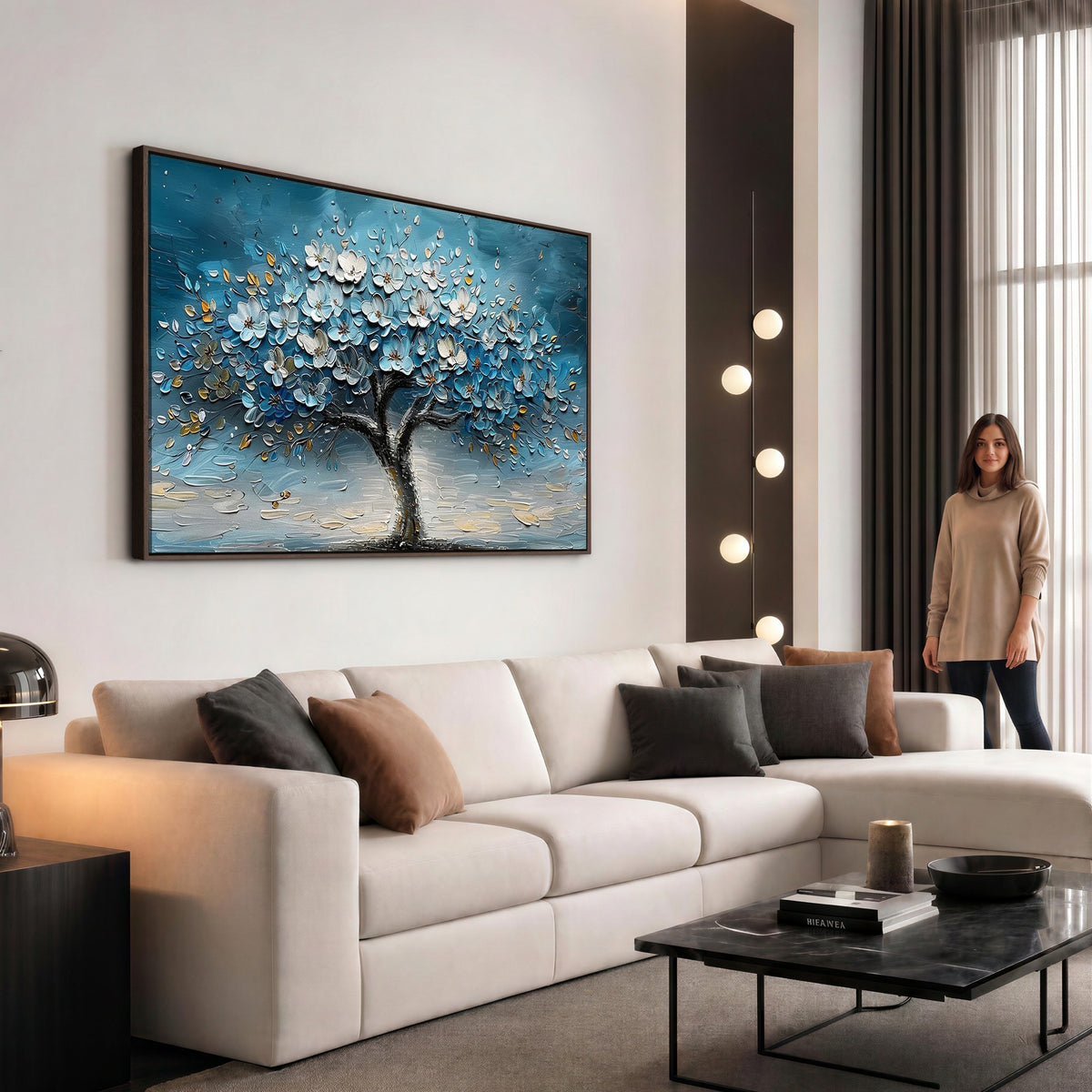 24109-_Poster-30x20 - Abstract Blooming Tree Wall Art Canvas Print, Floral Modern Home Decor