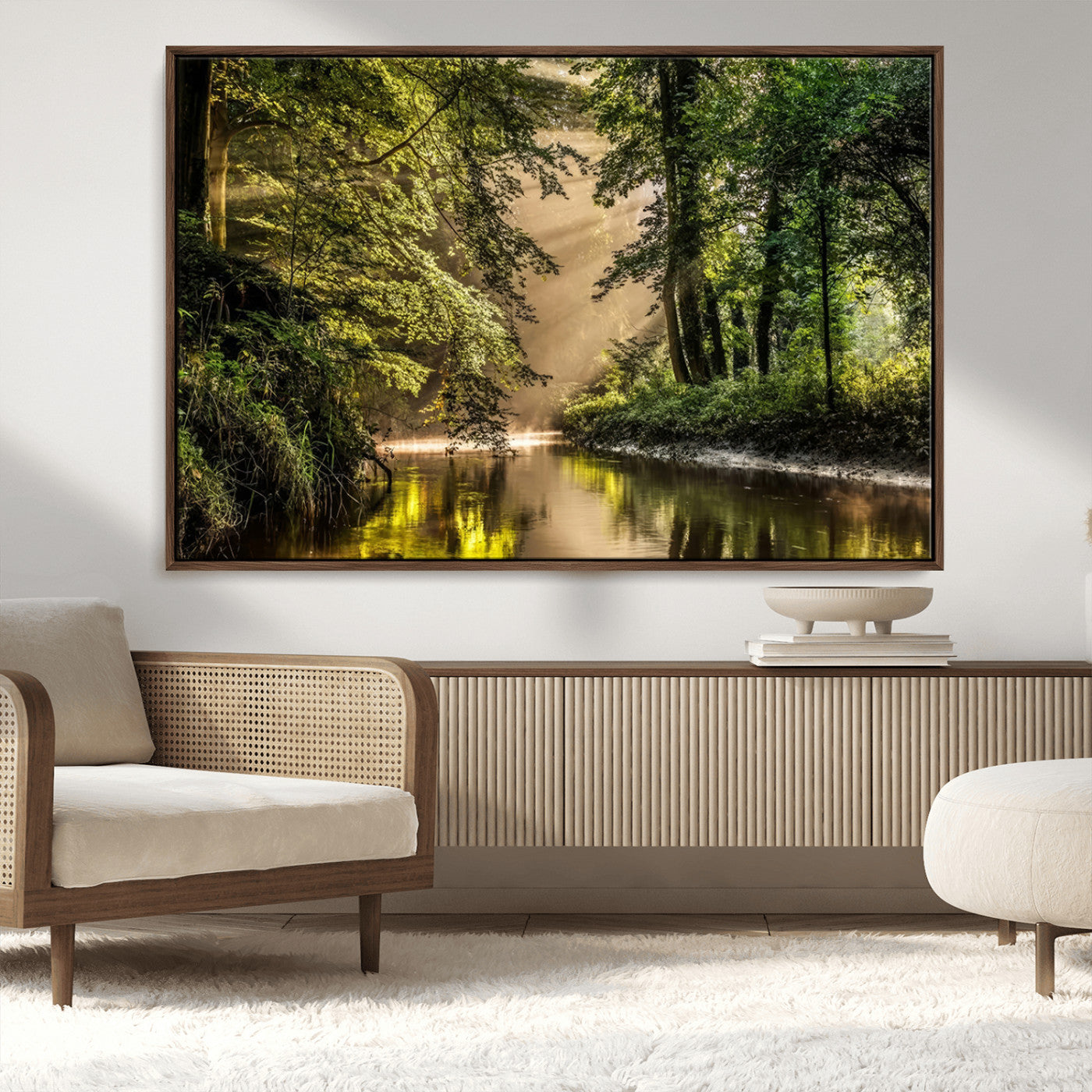 MGV-FC-36X24 - Forest Wall Art Print | River Landscape Wall Art | Perfect for Farmhouse Wall Decor, Cabin Wall Art