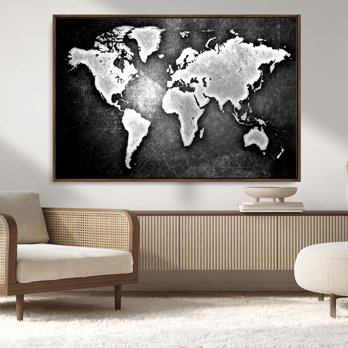 MGV-FC-36X24 - World Map Wall Art Canvas Print – Framed Wall Art for Anniversary Gift or Home Adventure Decor