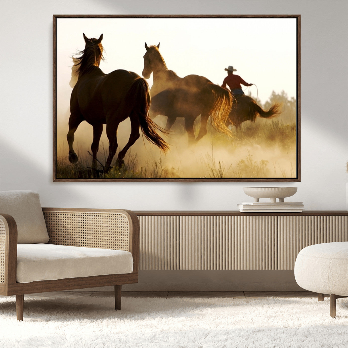 MGV-FC-36X24 - Horses and Cowboys Wall Art Canvas Print