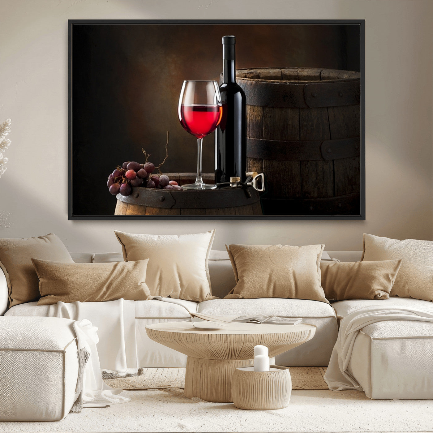 MGV-FC-36X24 - Red Wine and Bottle Canvas Print