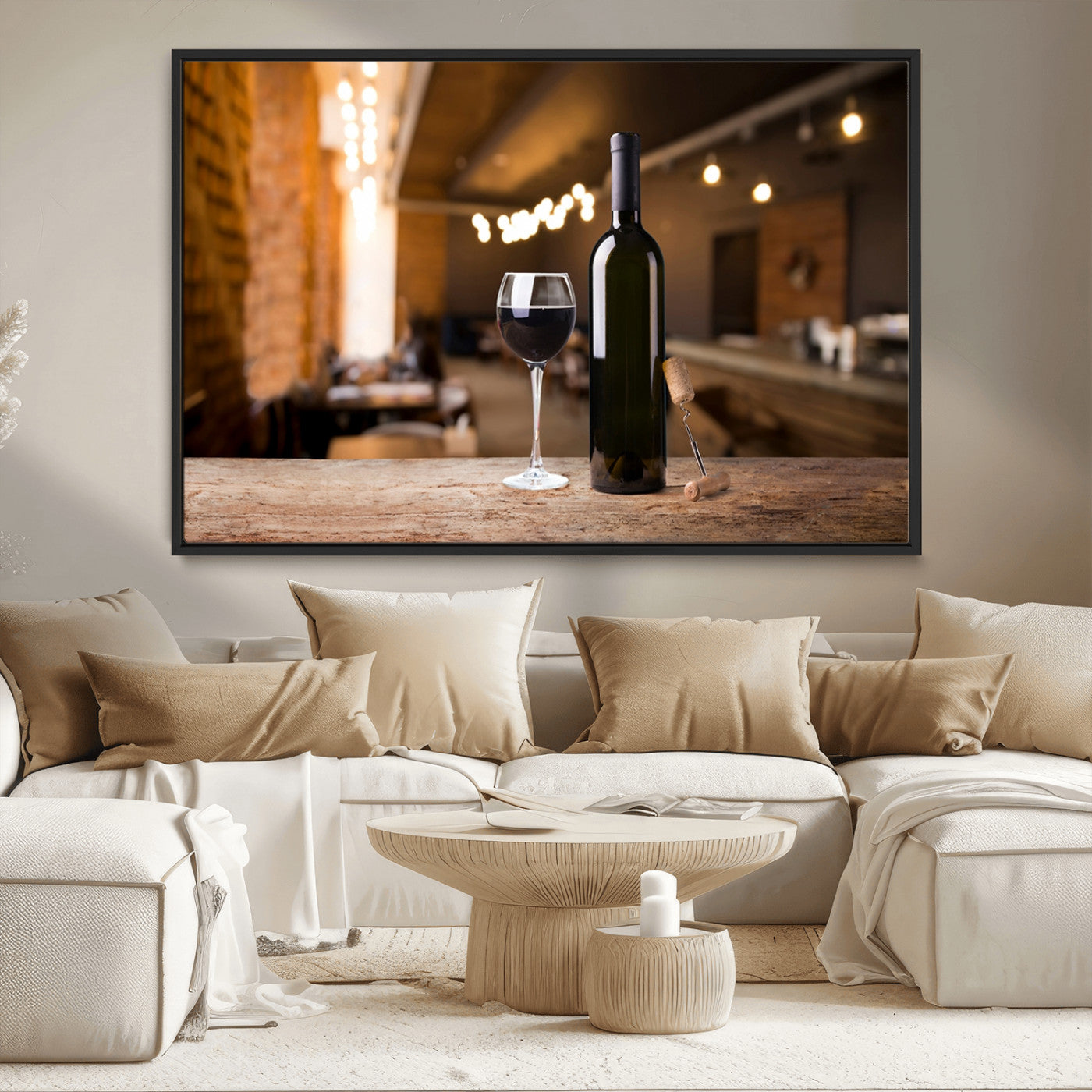 MGV-FC-36X24 - Wine and Bottle Wall Art Canvas Print