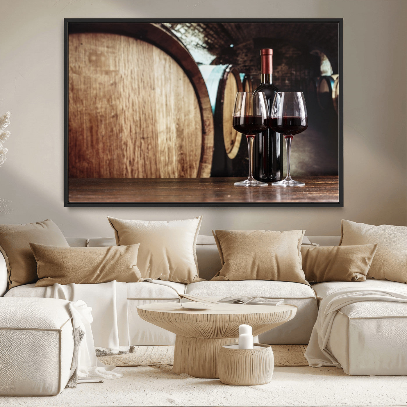 MGV-FC-36X24 - Wine and Barrel Wall Art Canvas Print