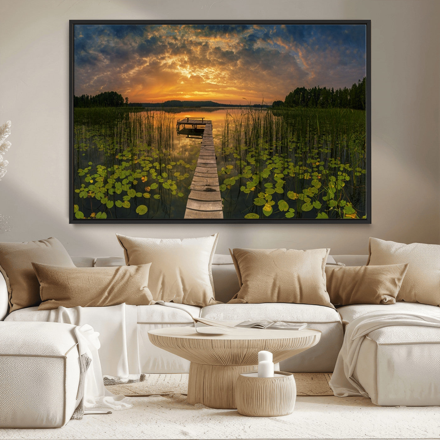 MGV-FC-36X24 - Lake and Flower Wall Art Canvas Print