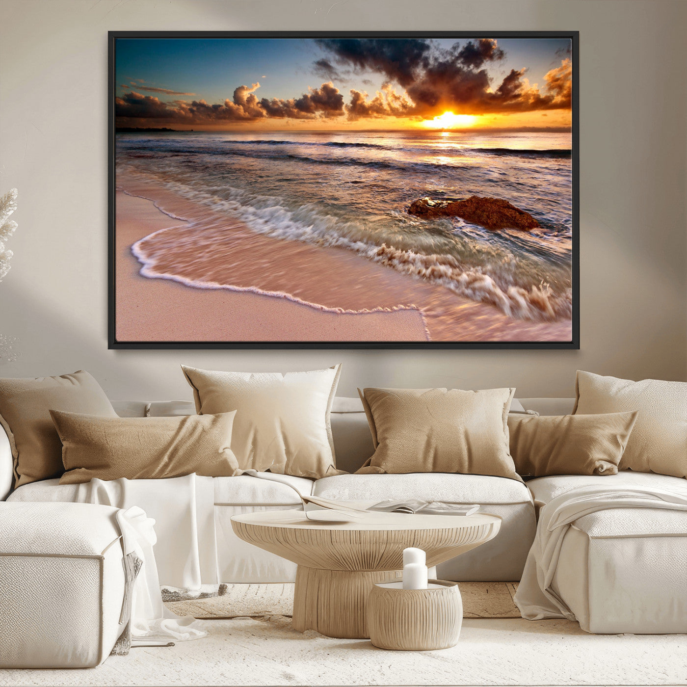 MGV-FC-36X24 - Sunset on Ocean Wall Art Canvas Print