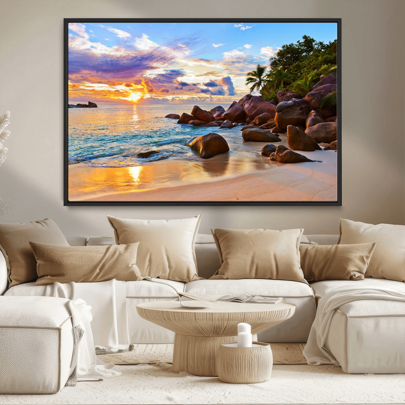 MGV-FC-36X24 - Tropical Island Beach Sunset Canvas Print