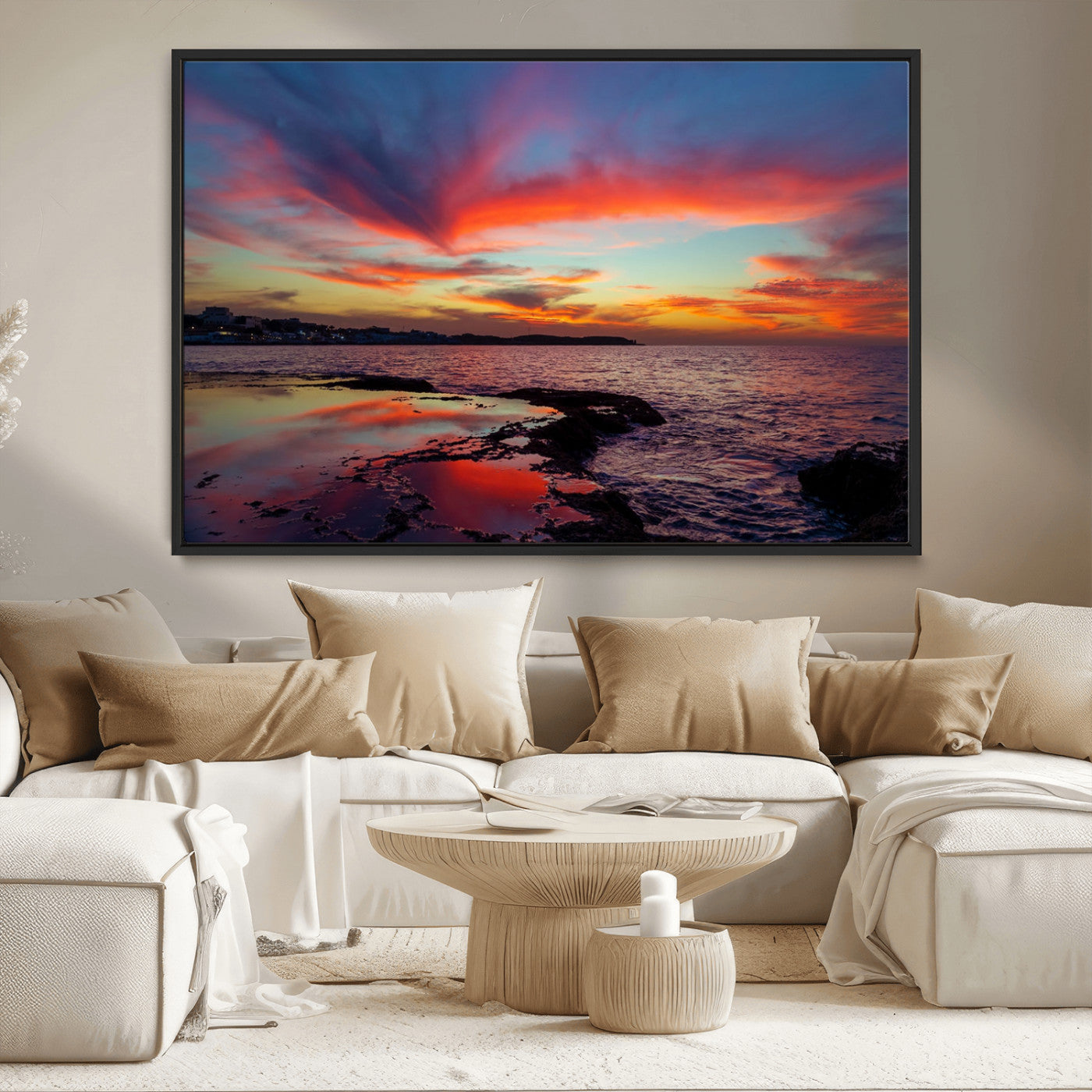 MGV-FC-36X24 - Glorious Sunset on The Beach Wall Art Canvas Print
