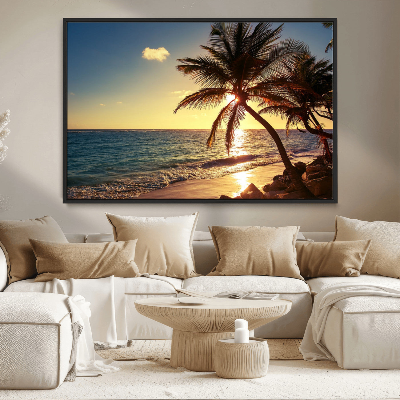 MGV-FC-36X24 - Sunset Palm Trees Wall Art Canvas Print