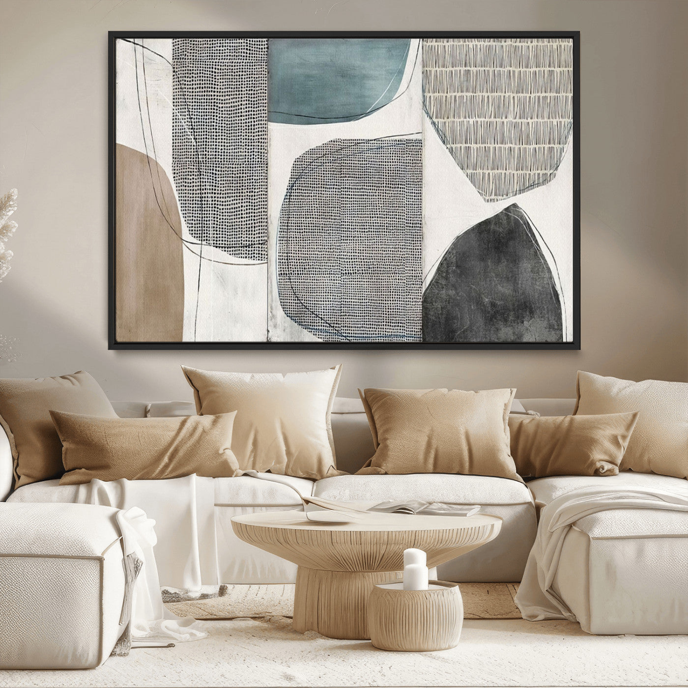 MGV-FC-36X24 - Canvas Print Wall Art Abstract Art Boho, Framed Boho Decor Canvas Print