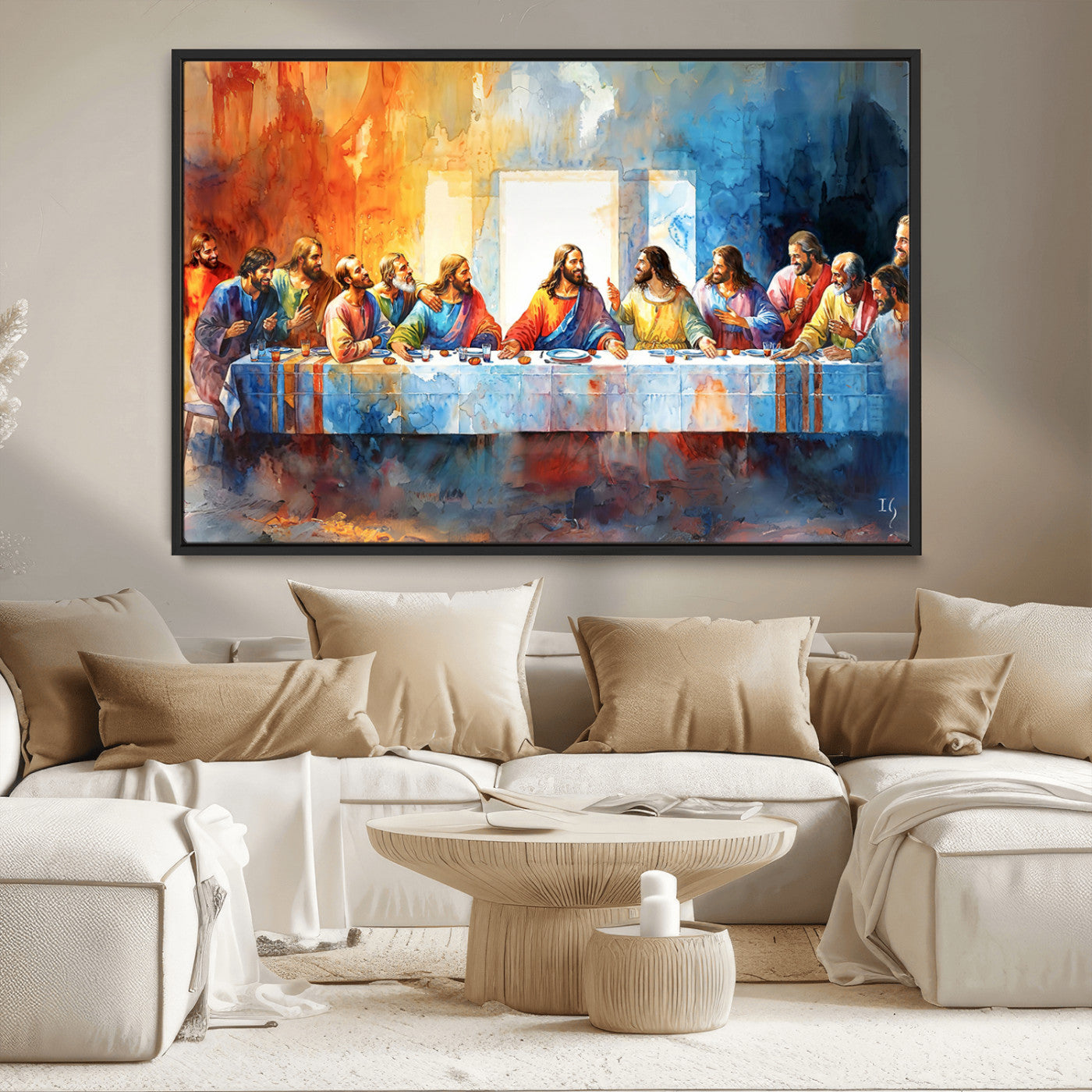 MGV-FC-36X24 - Abstract Waterolor The Last Supper Wall Art