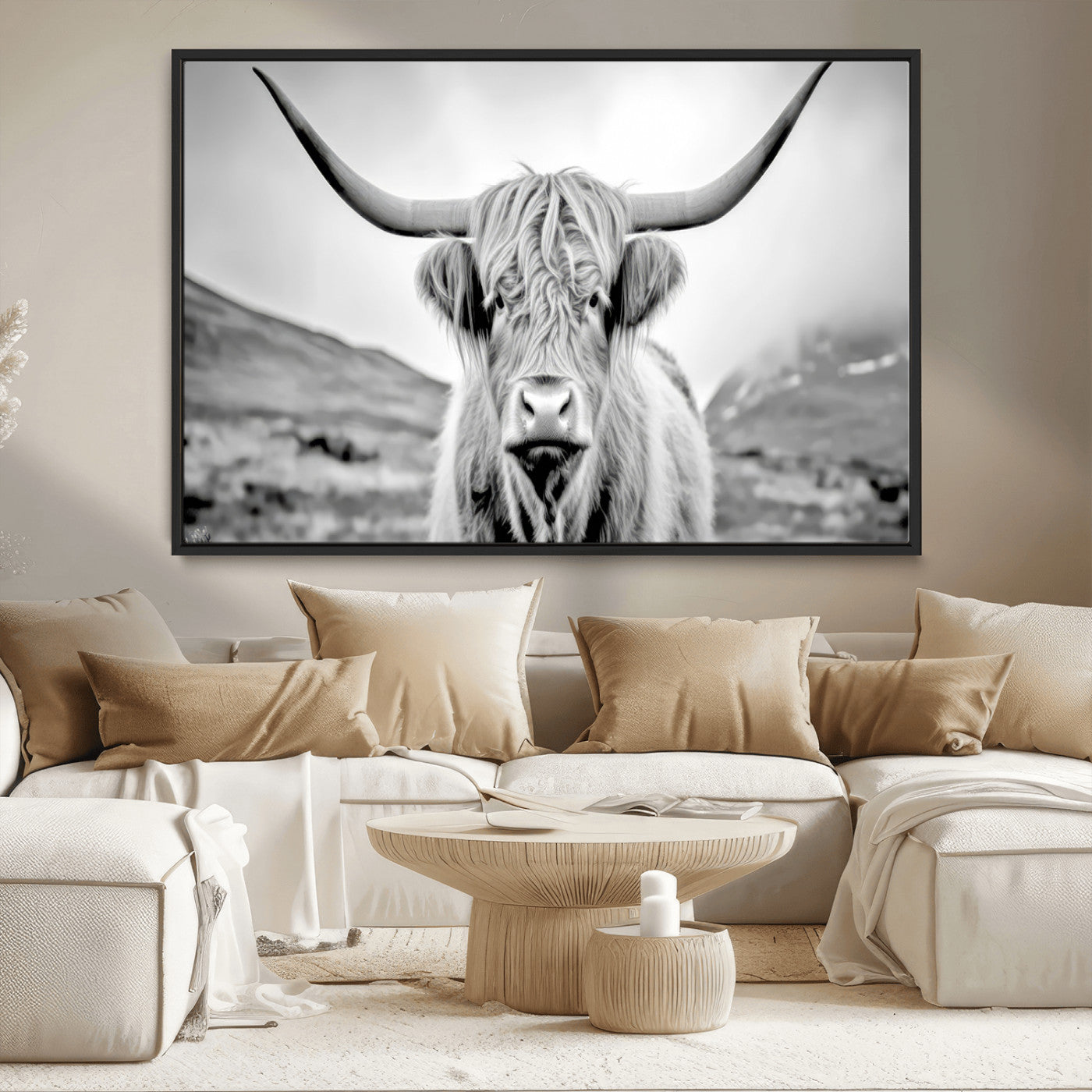 MGV-FC-36X24 - Scottish Cow Wall Art Canvas Print