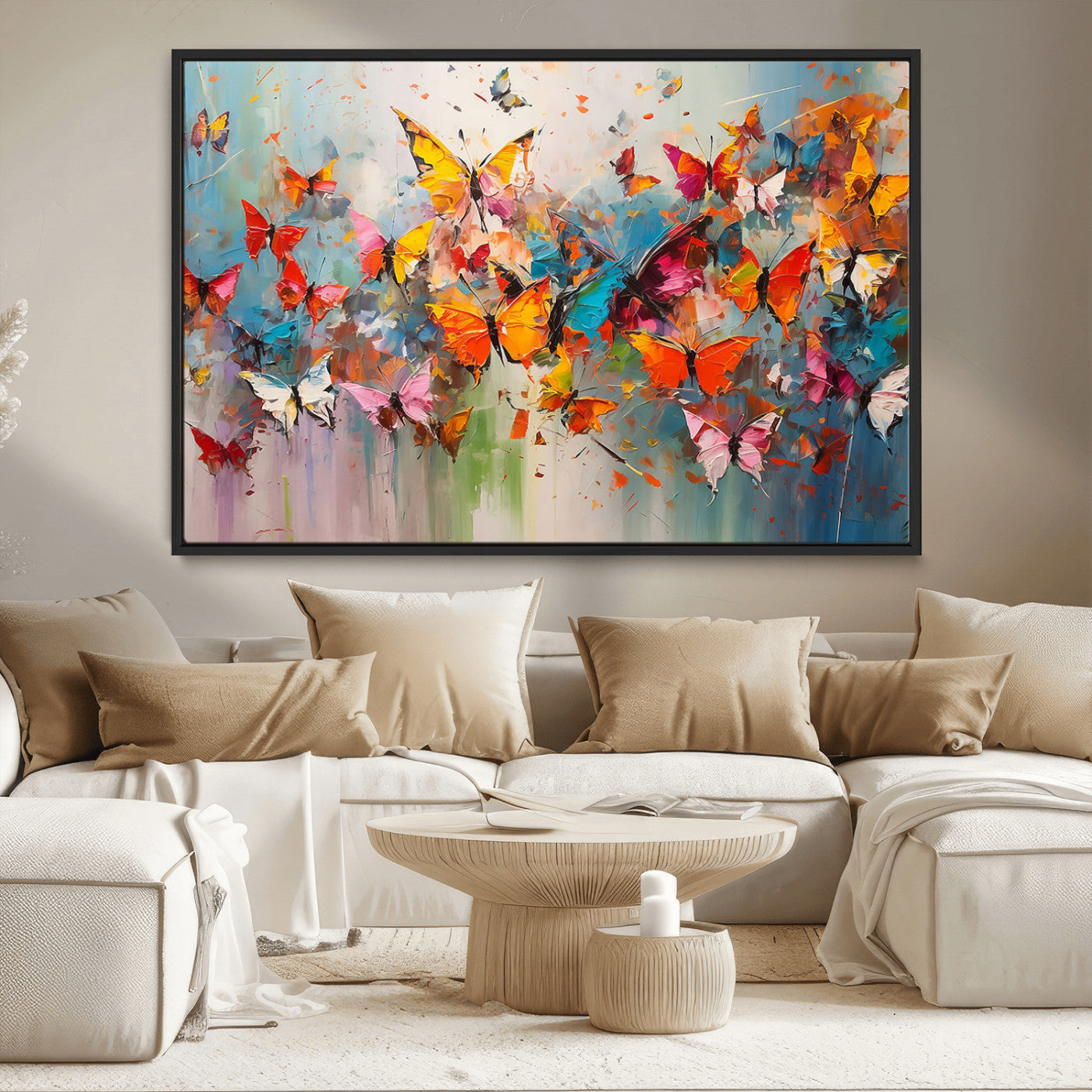 -Abstract Butterfly Wall Art Canvas Print