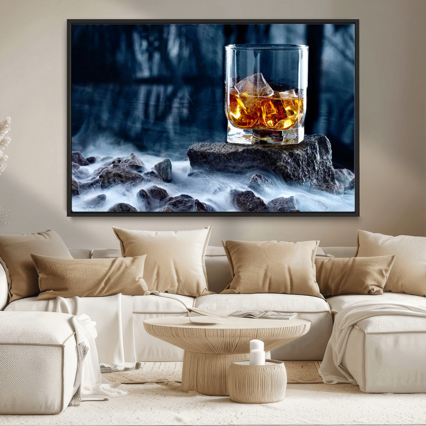 MGV-FC-36X24 - Whiskey Ice Wall Art Canvas Print