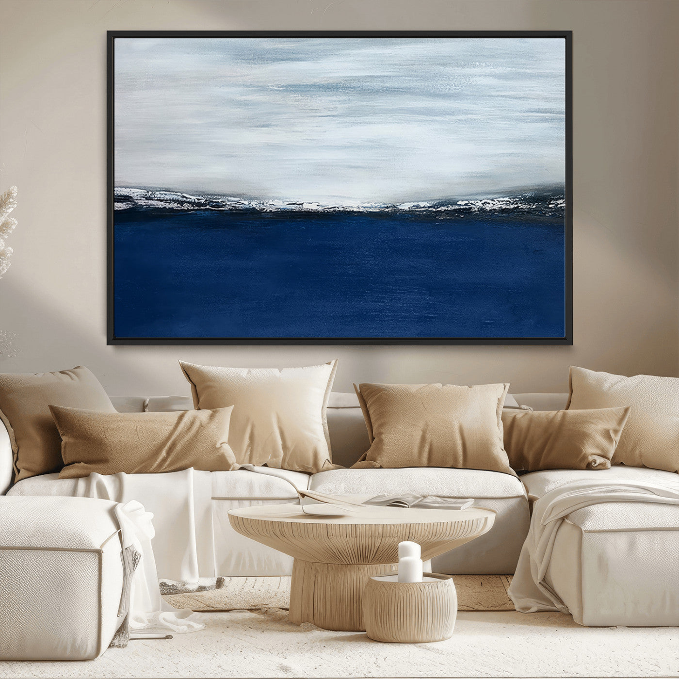 MGV-FC-36X24 - Navy Blue Abstract Wall Art Canvas Print