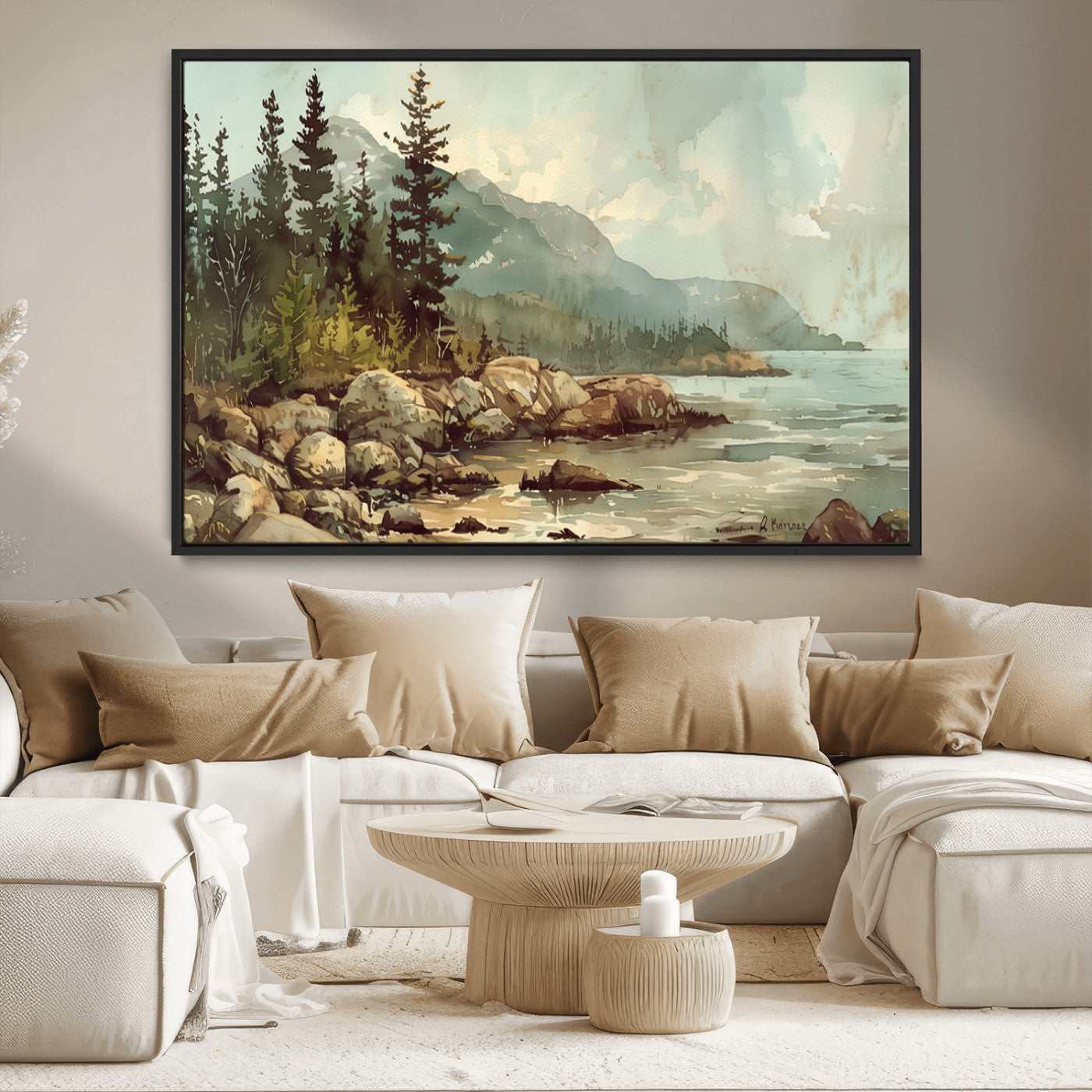 MGV-FC-36X24 - Abstract Acadia National Park Wall Art Canvas Print - Stunning 3-Panel Wall Art Canvas Print, Framed, Ready to Hang