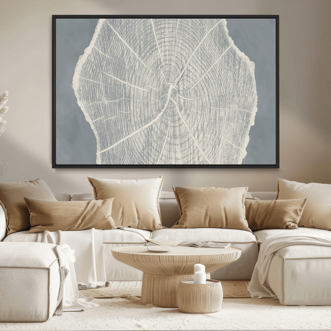 -Abstract Tree Ring Wall Art Canvas Print – Nature-Inspired, Ready to Hang, Modern Home Decor