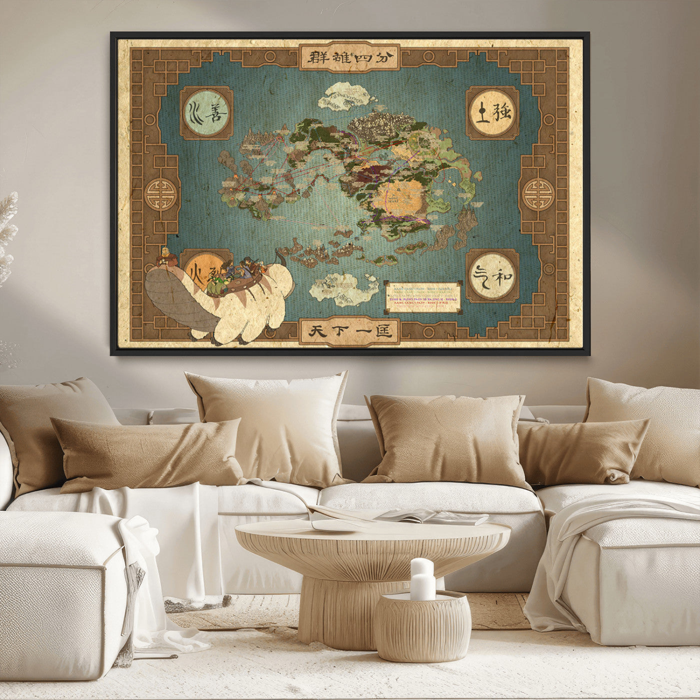 MGV-FC-36X24 - Push Pin World Map Canvas Print – Framed Wall Art for Couples to Track Their Travels – Anniversary