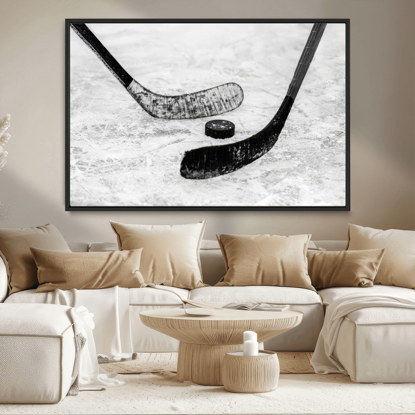 MGV-FC-36X24 - Winter Ice Hockey Sport Canvas Wall Art Print - Hockey Wall Art Print