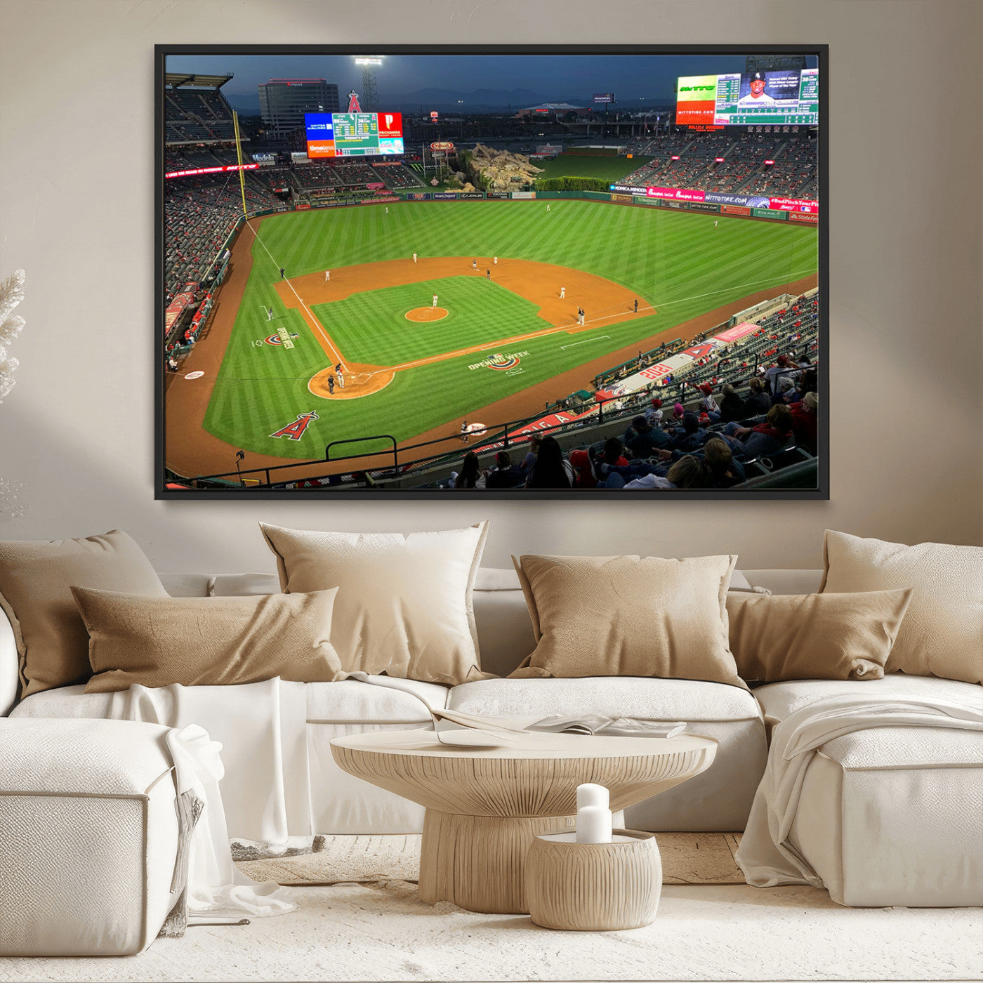 MGV-FC-36X24 - Angel Stadium Aerial View – Los Angeles Angels Baseball Canvas Print, Framed, Ready to Hang