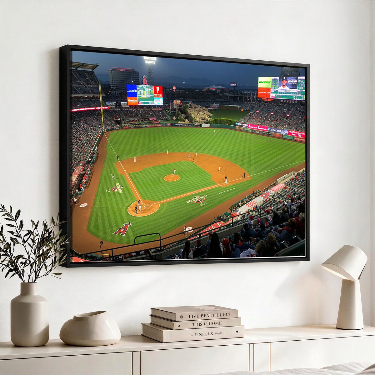 93707-MGV-CV-36X24 - Angel Stadium Aerial Canvas Print | Los Angeles Angels Baseball