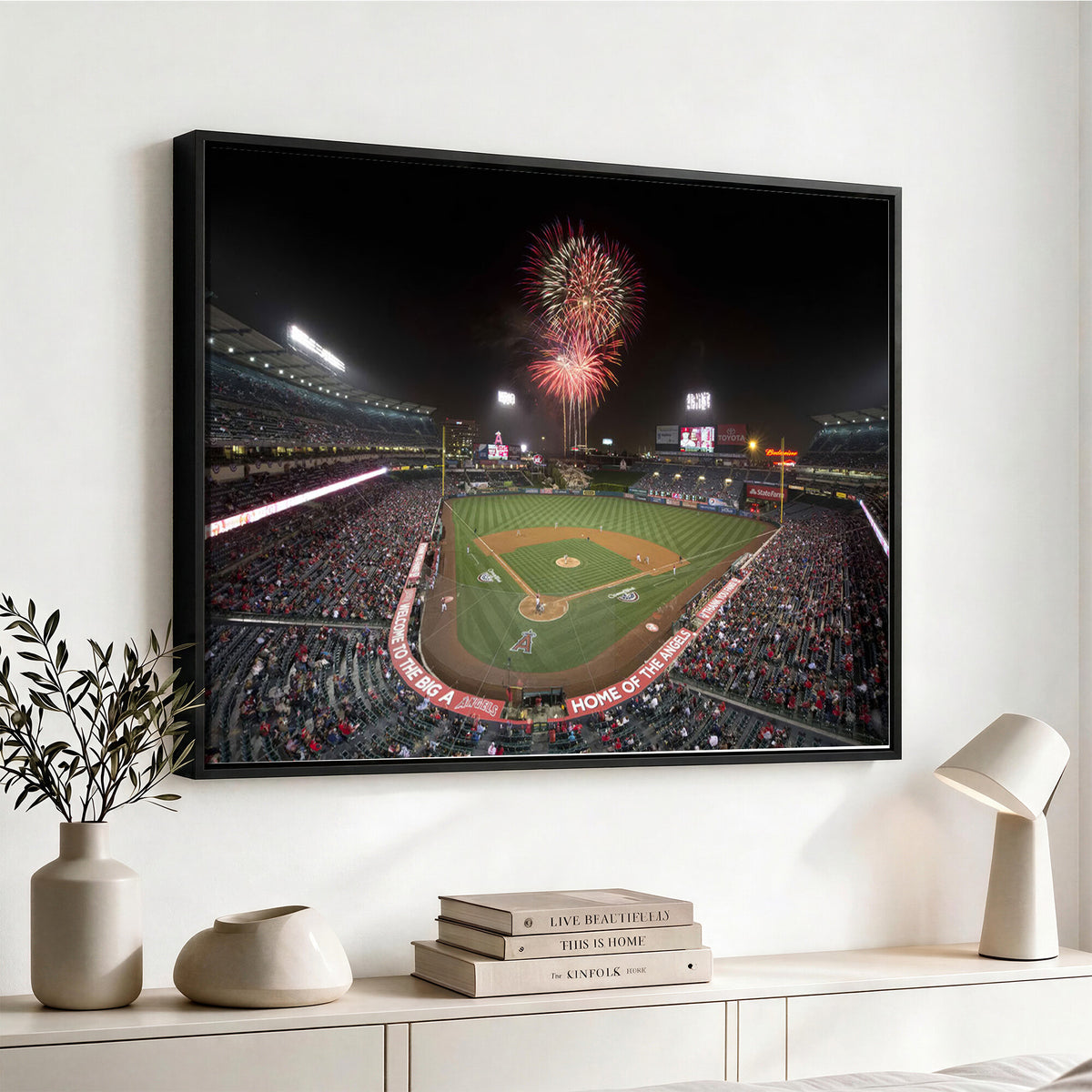 63592-MGV-CV-36X24 - Angel Stadium in Los Angeles Stadium Wall Art Canvas Print