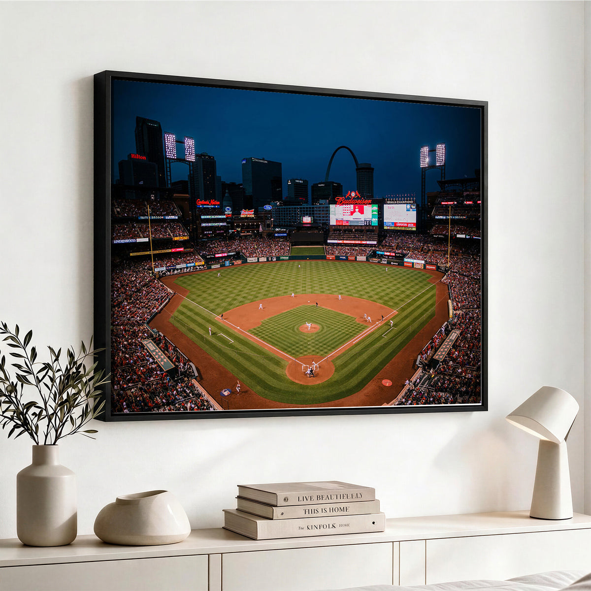 38612-MGV-CV-36X24 - St. Louis Cardinals Baseball Team Print - Busch Stadium Wall Art