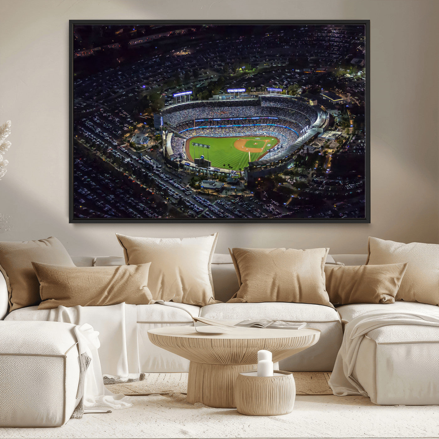 MGV-FC-36X24 - Los Angeles Dodgers Baseball Team Print - California Dodger Stadium Wall Art Canvas Print