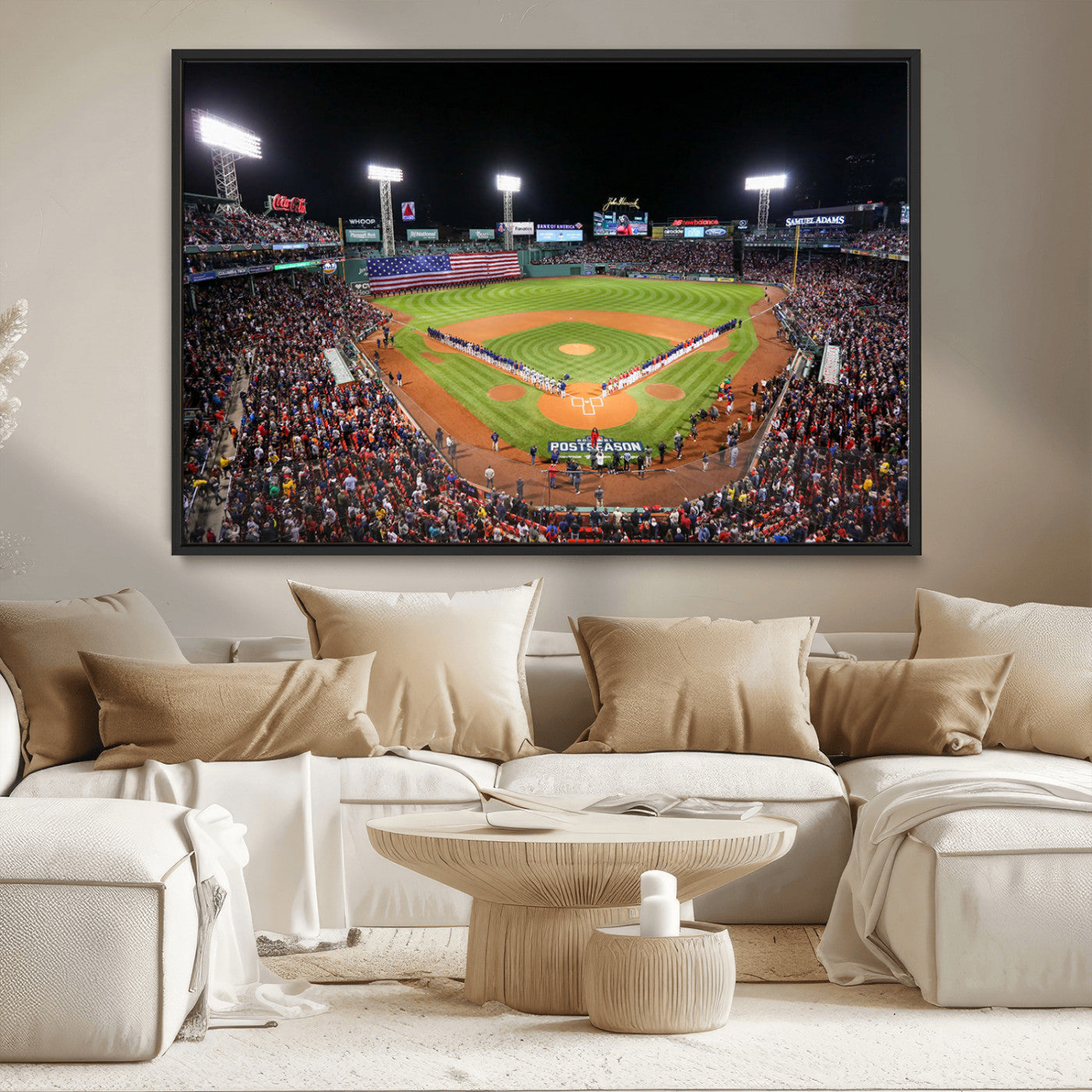 MGV-FC-36X24 - Fenway Park Wall Art Canvas Print | Large Baseball Stadium Canvas Print for Boston Red Sox Fans | Framed Ready-to-Hang Boston Sports Decor Artwork